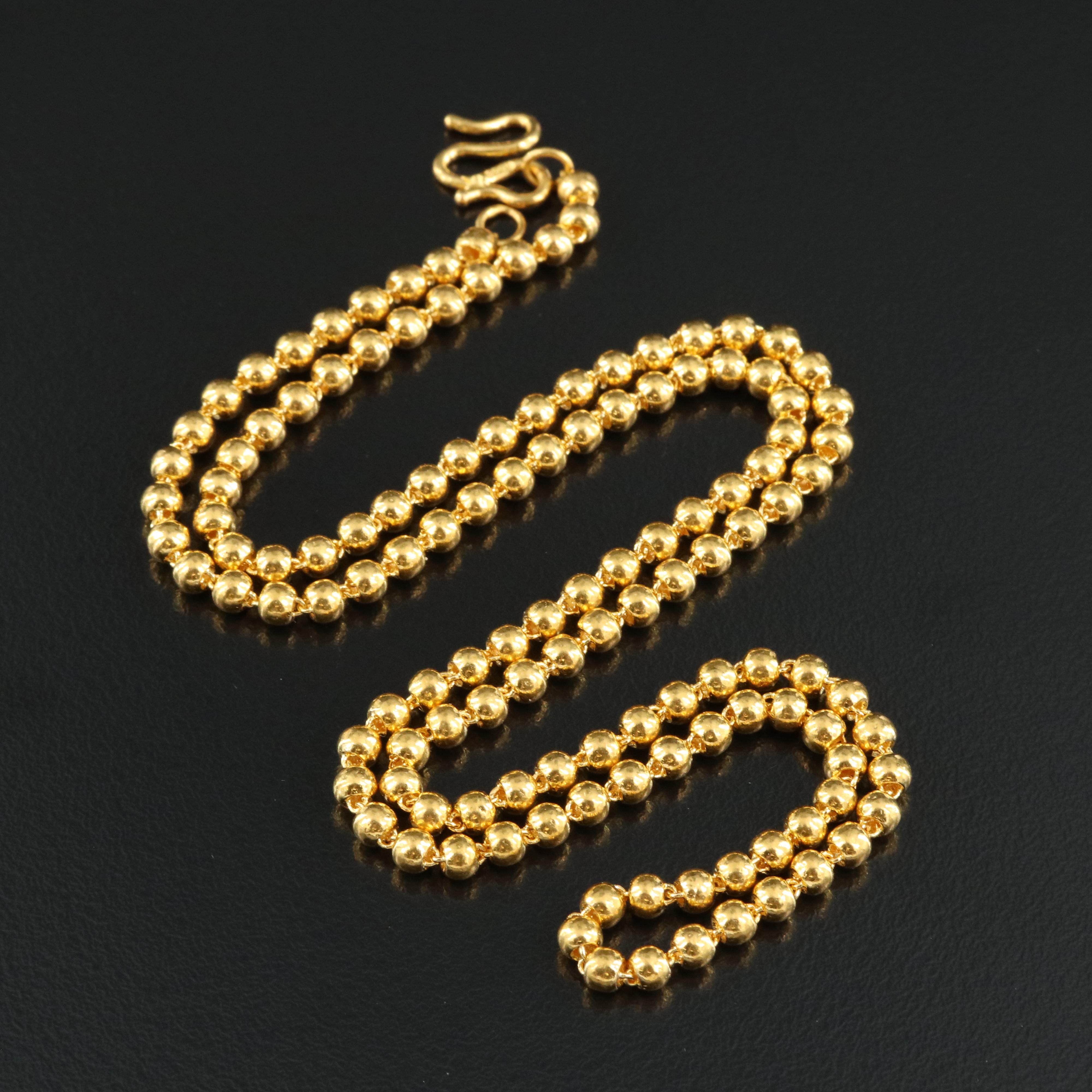 24K Bead Chain Necklace