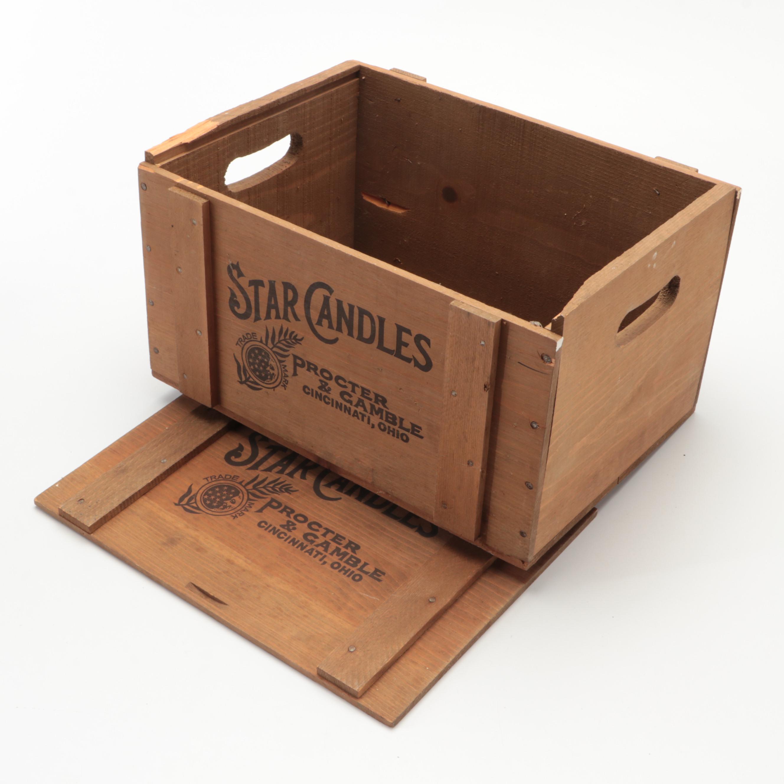 Procter & Gamble Star Candles Wooden Crates, Mid/Late 20th C.