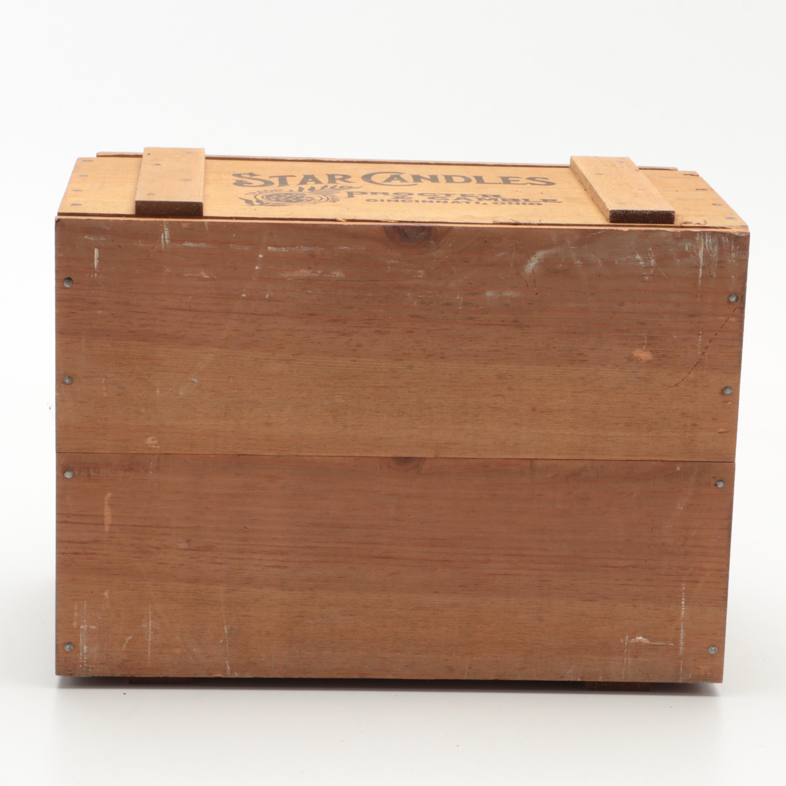 Procter & Gamble Star Candles Wooden Crates, Mid/Late 20th C.