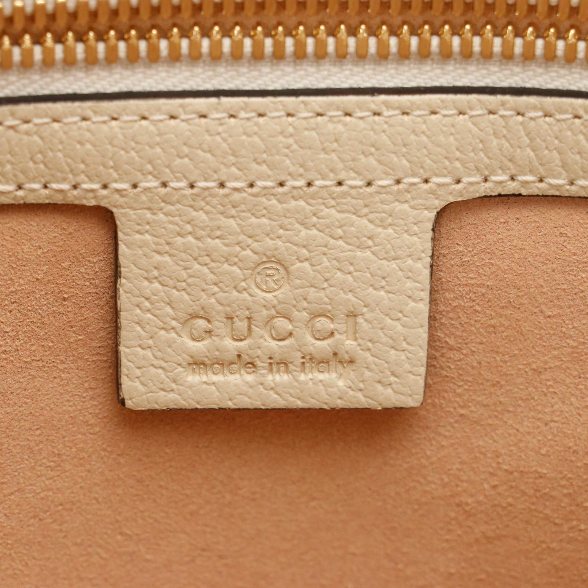 Gucci Ophidia Half Moon Hobo in Apple Print Supreme Canvas