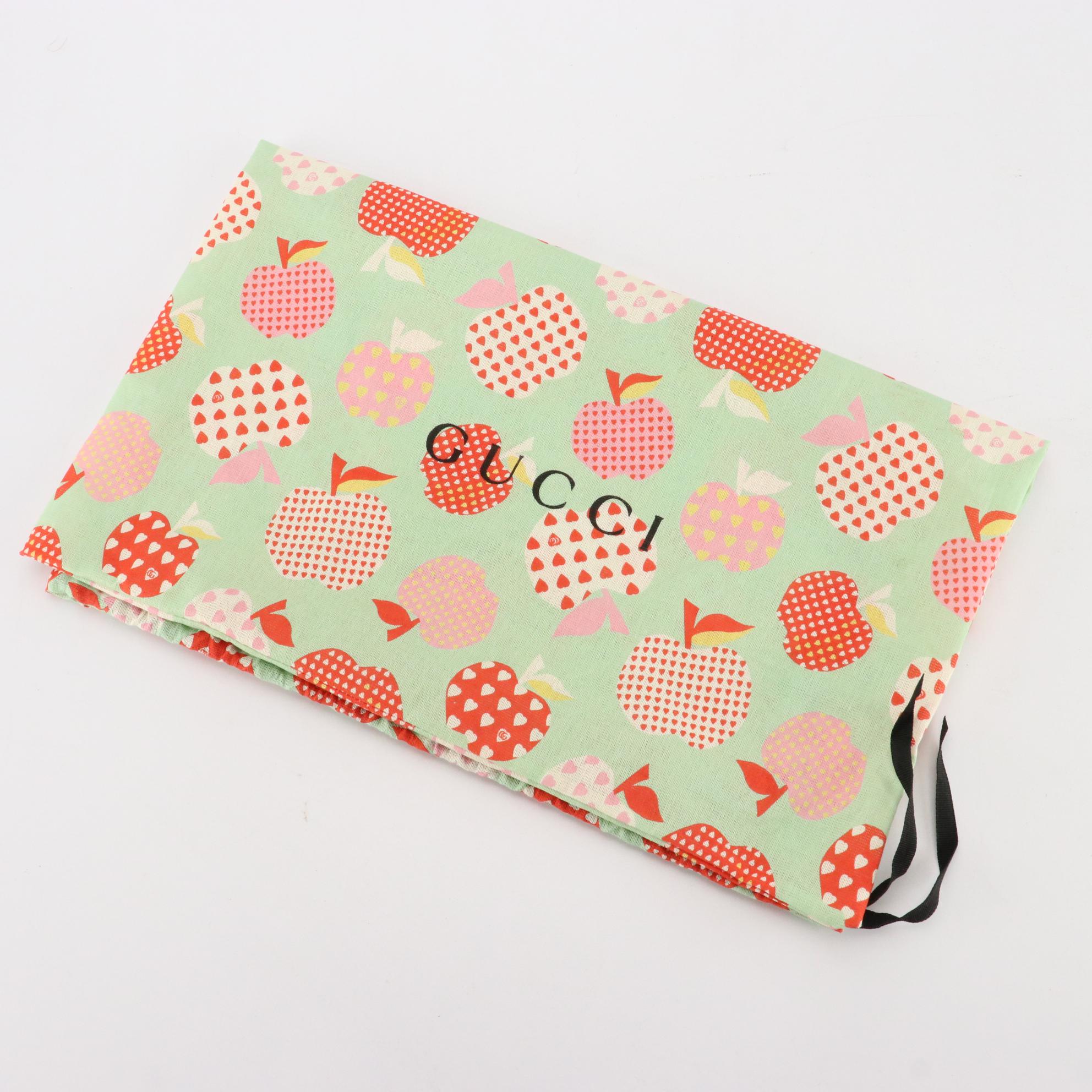 Gucci Ophidia Half Moon Hobo in Apple Print Supreme Canvas