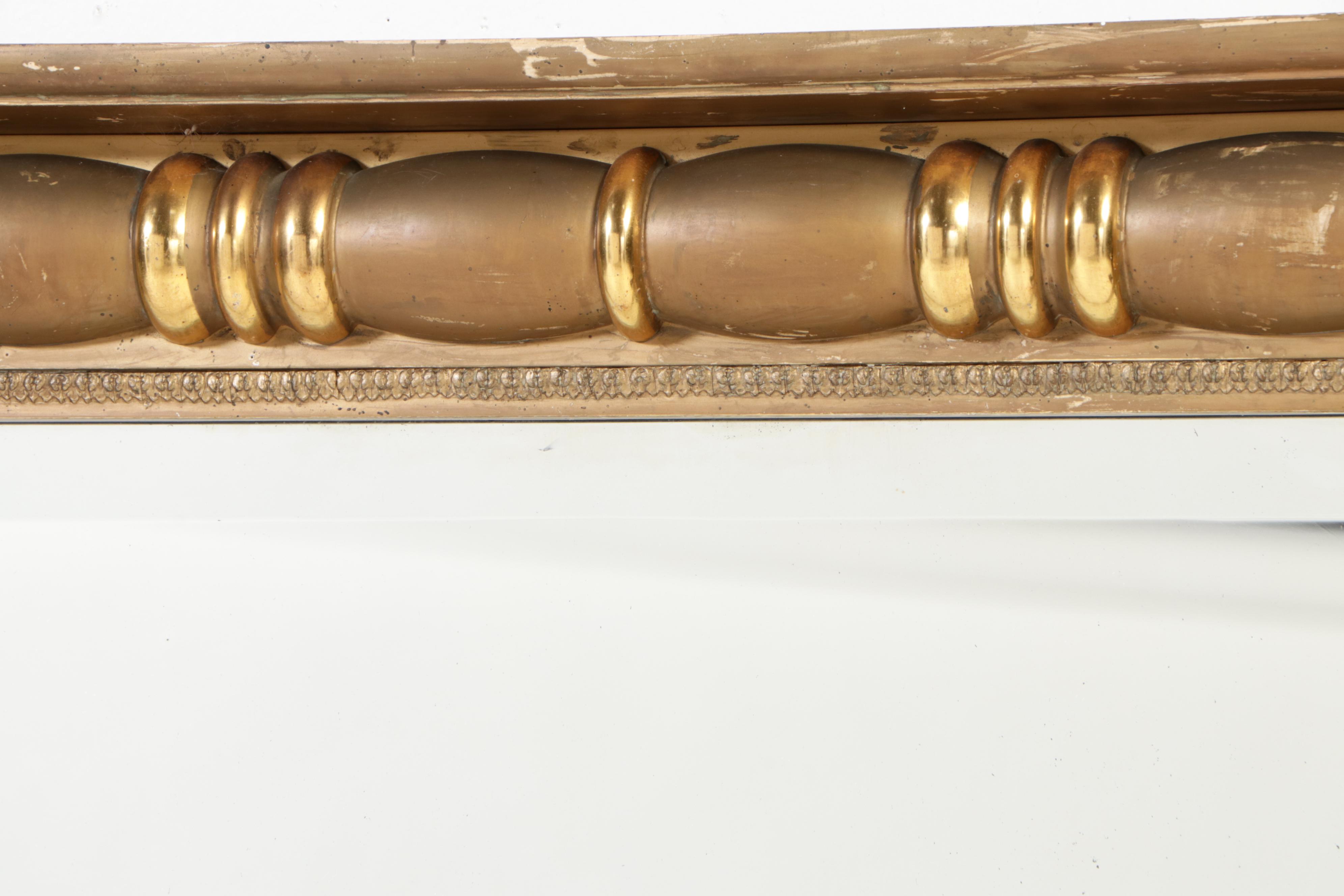Large American Empire Revival Giltwood and Composition Split-Baluster Mirror