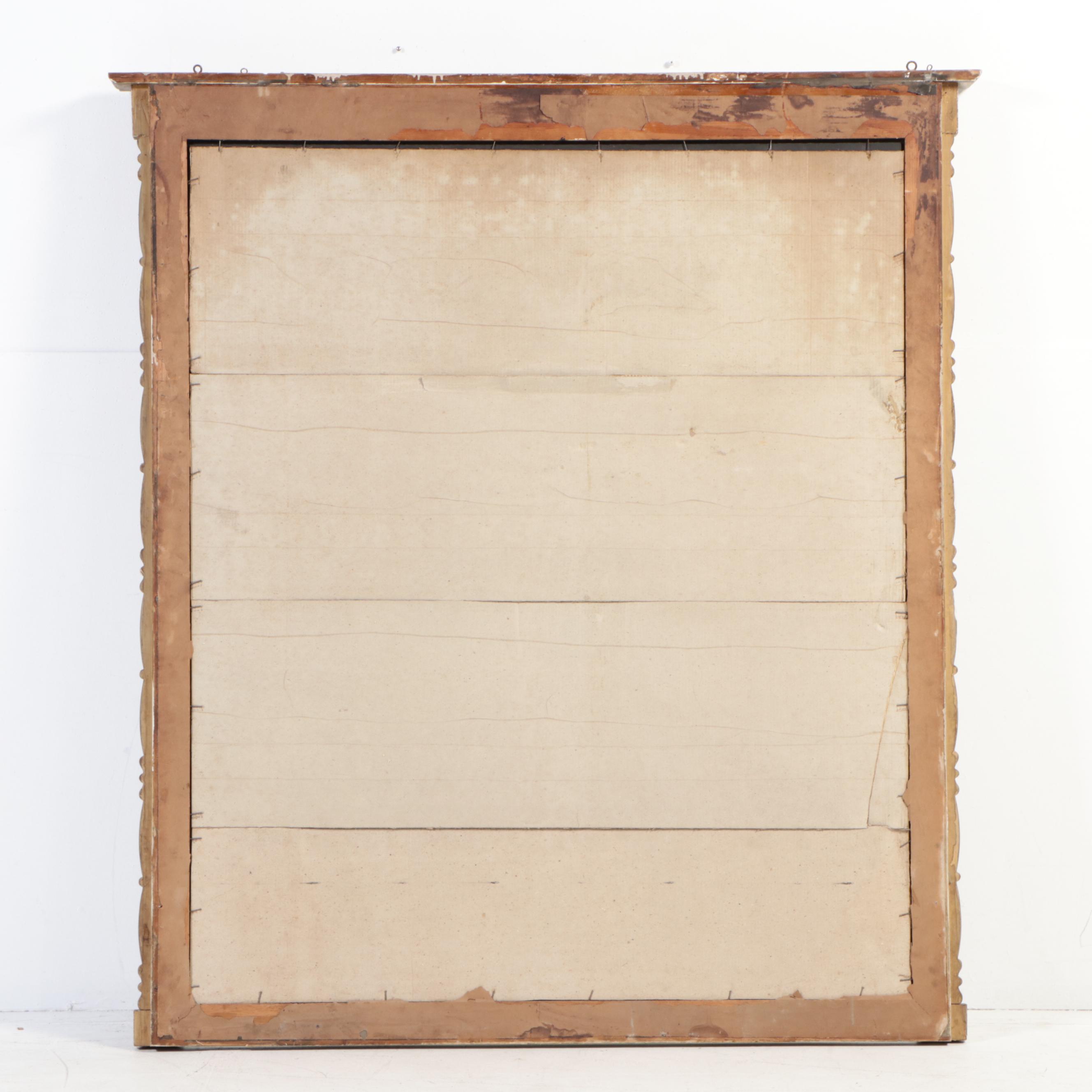 Large American Empire Revival Giltwood and Composition Split-Baluster Mirror