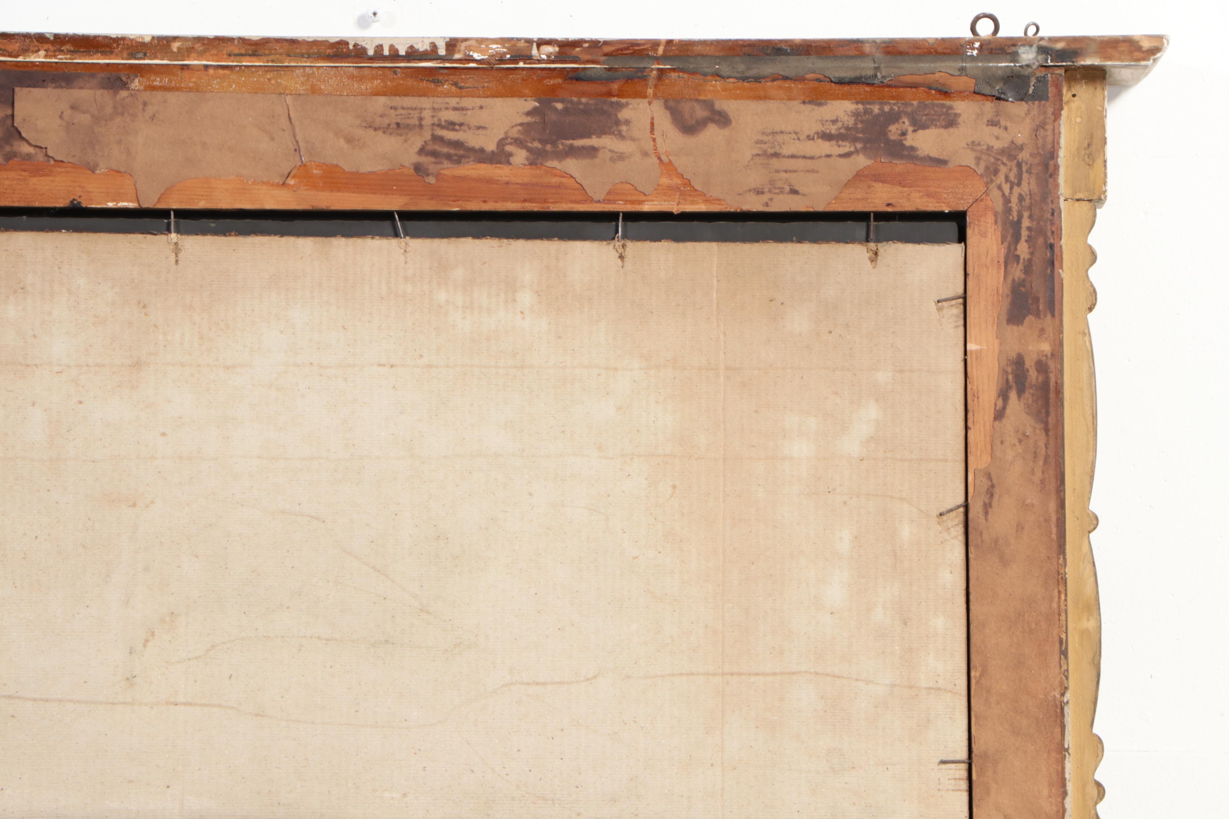 Large American Empire Revival Giltwood and Composition Split-Baluster Mirror