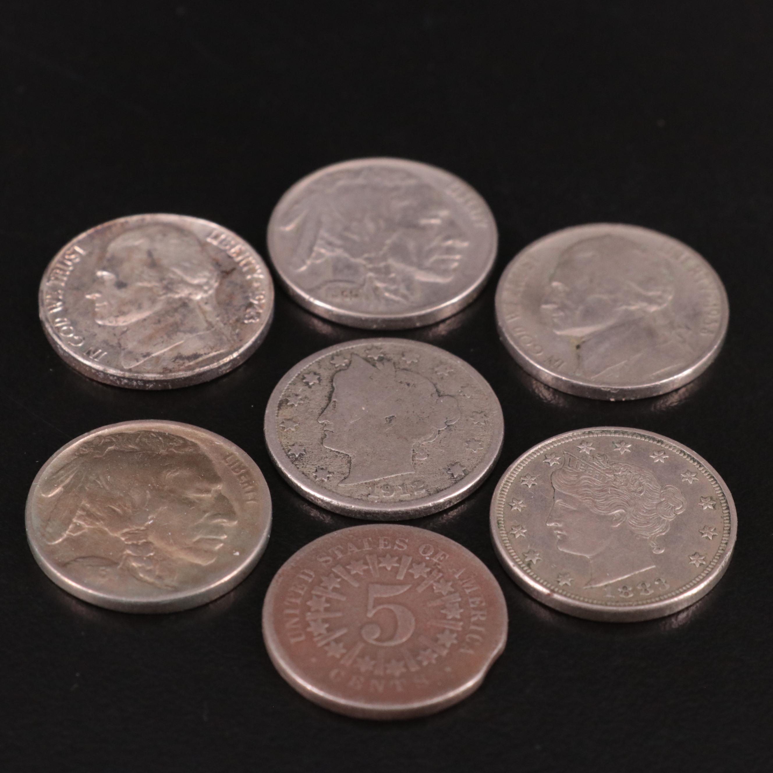 Seven Different Types of U.S. Nickels
