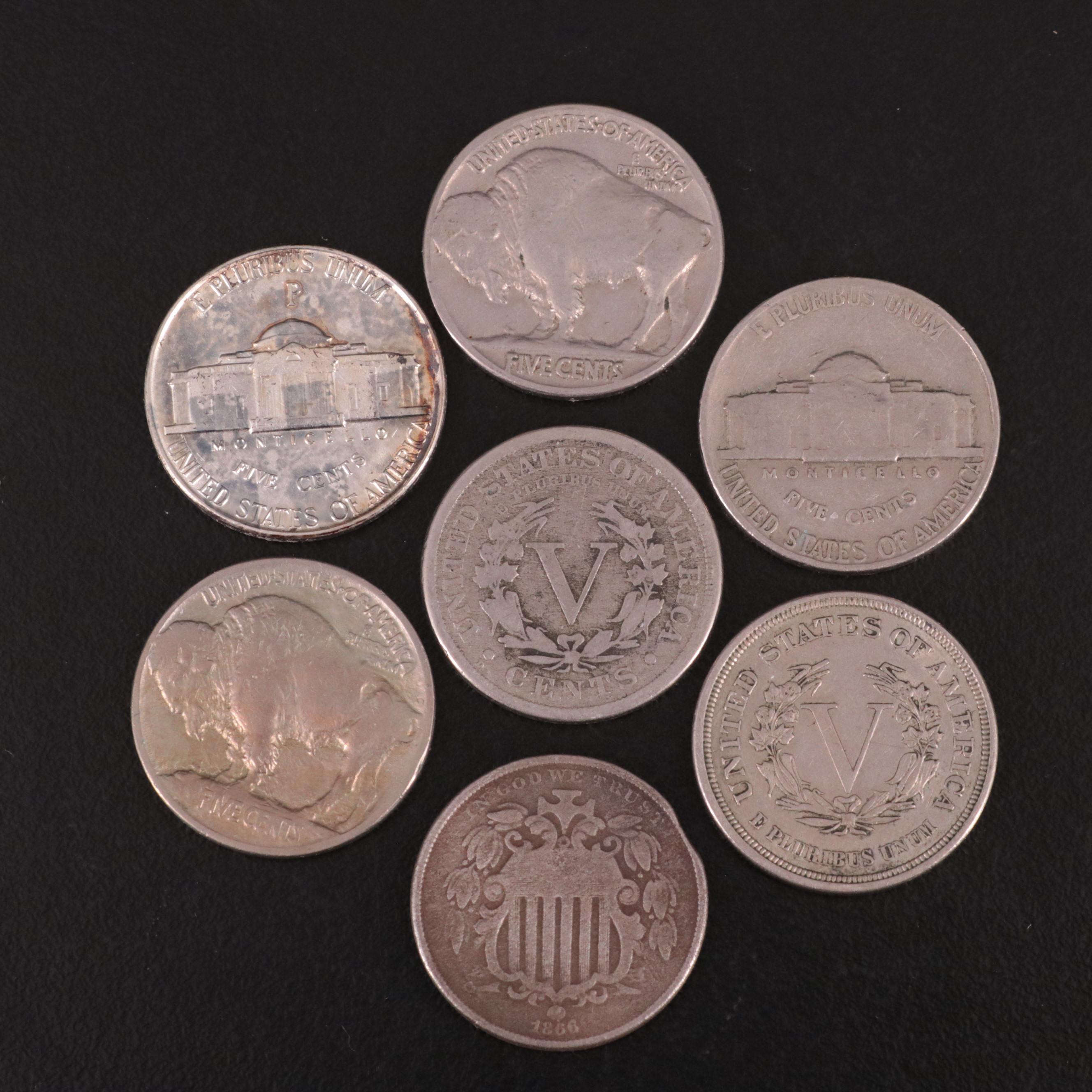 Seven Different Types of U.S. Nickels