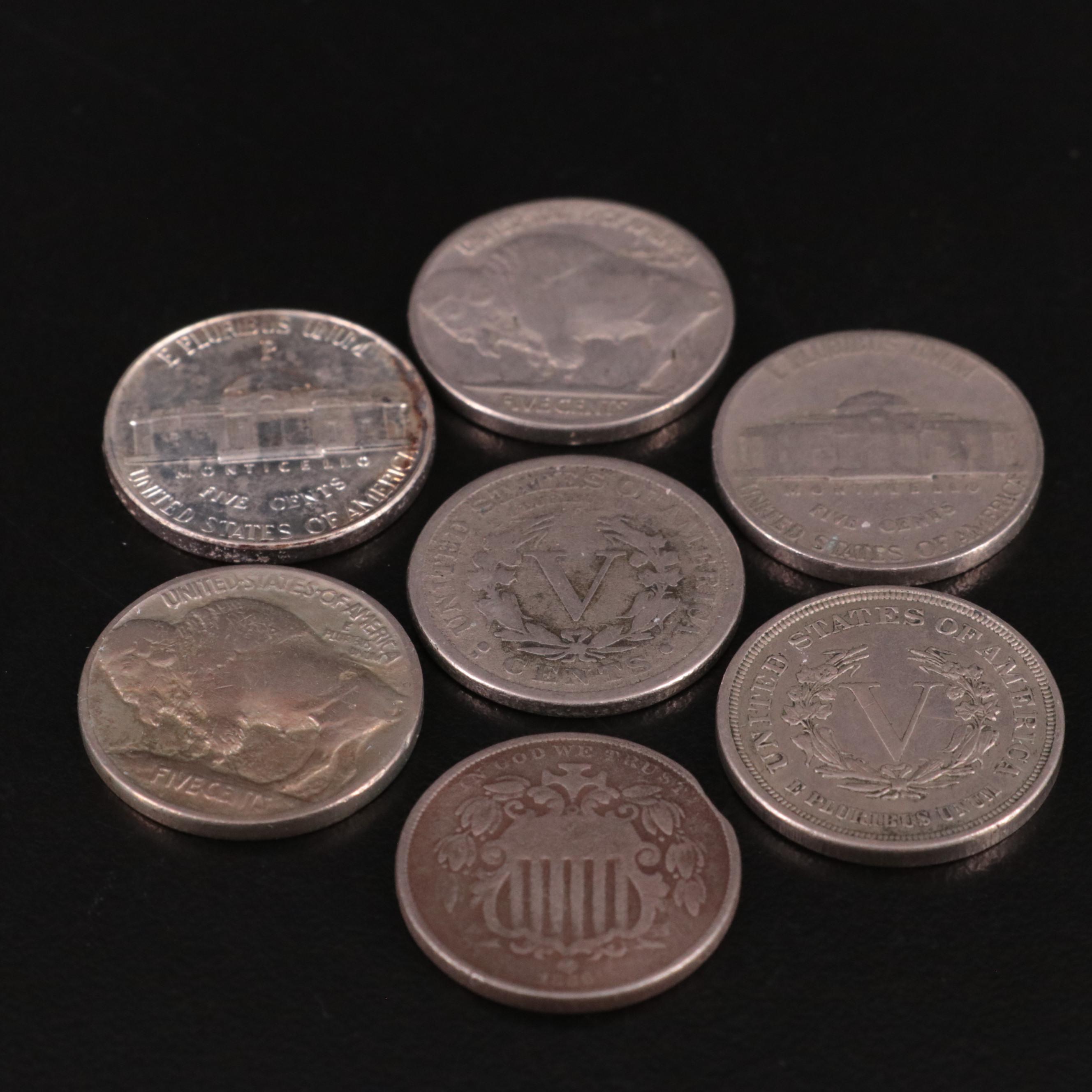 Seven Different Types of U.S. Nickels