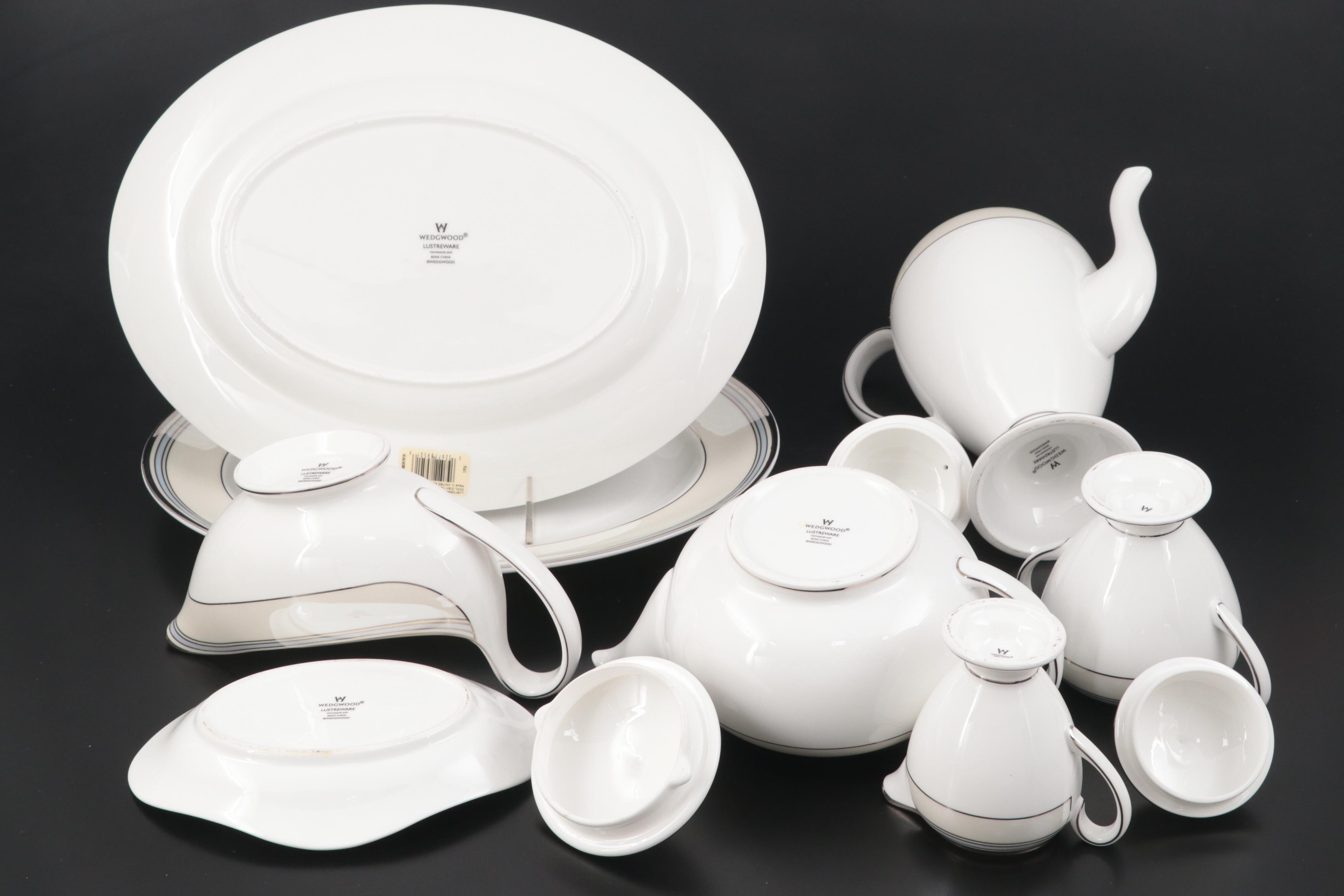 Wedgwood "Lustreware Blue Fin" and More Bone China Dinnerware