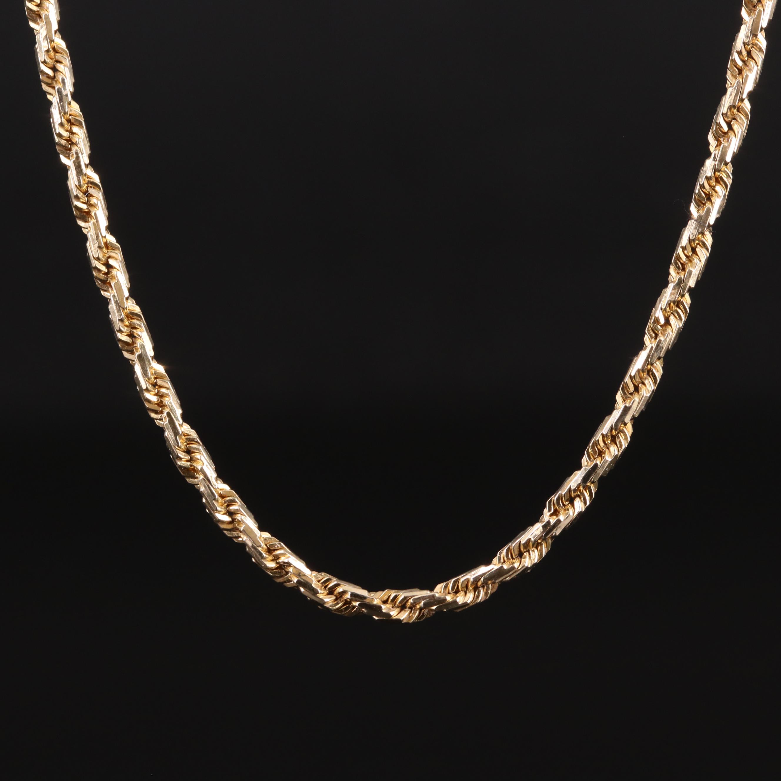 10K Rope Chain Necklace