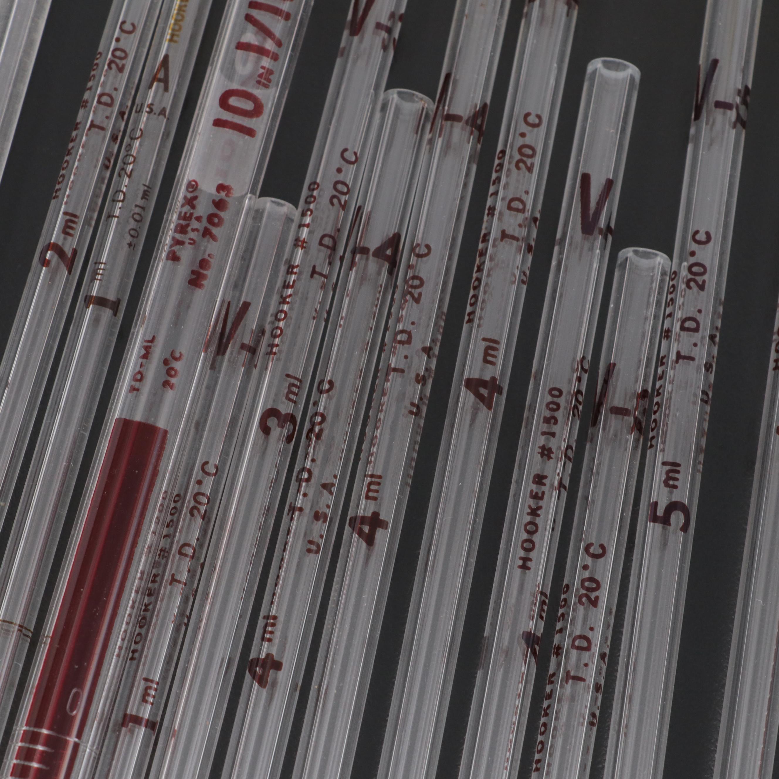 Pyrex and Kimax Glass Beaker Collection with Glass Pipettes