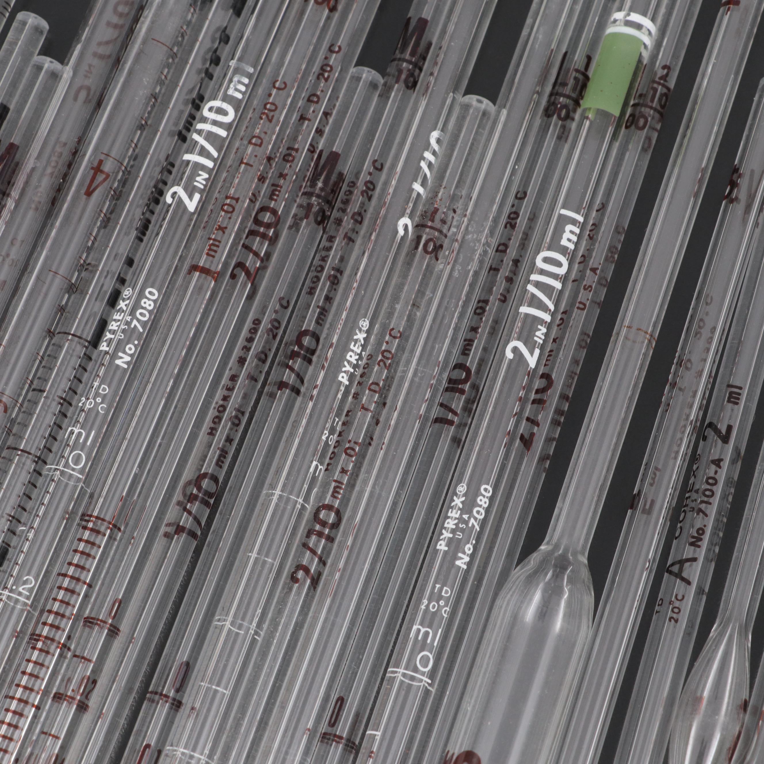 Pyrex and Kimax Glass Beaker Collection with Glass Pipettes