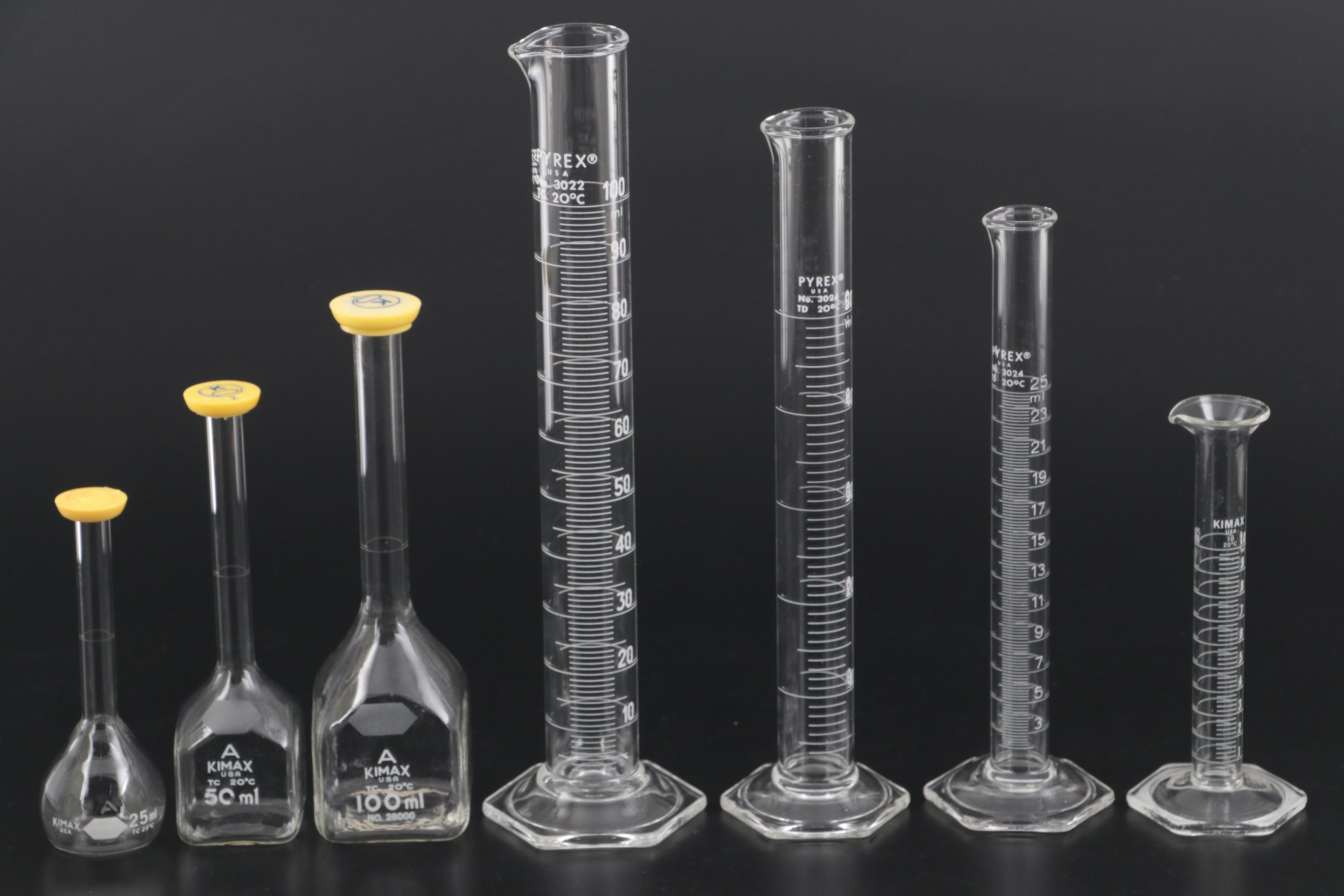 Pyrex and Kimax Glass Beaker Collection with Glass Pipettes