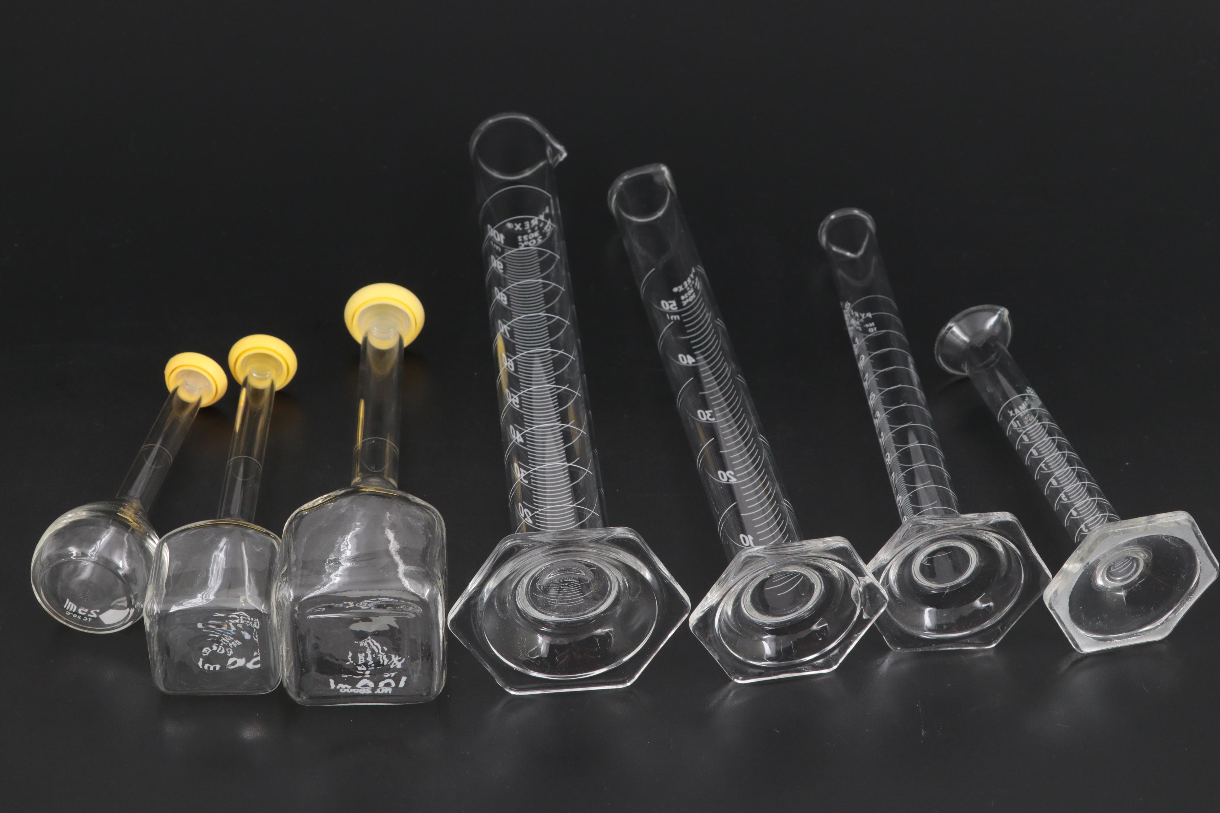 Pyrex and Kimax Glass Beaker Collection with Glass Pipettes