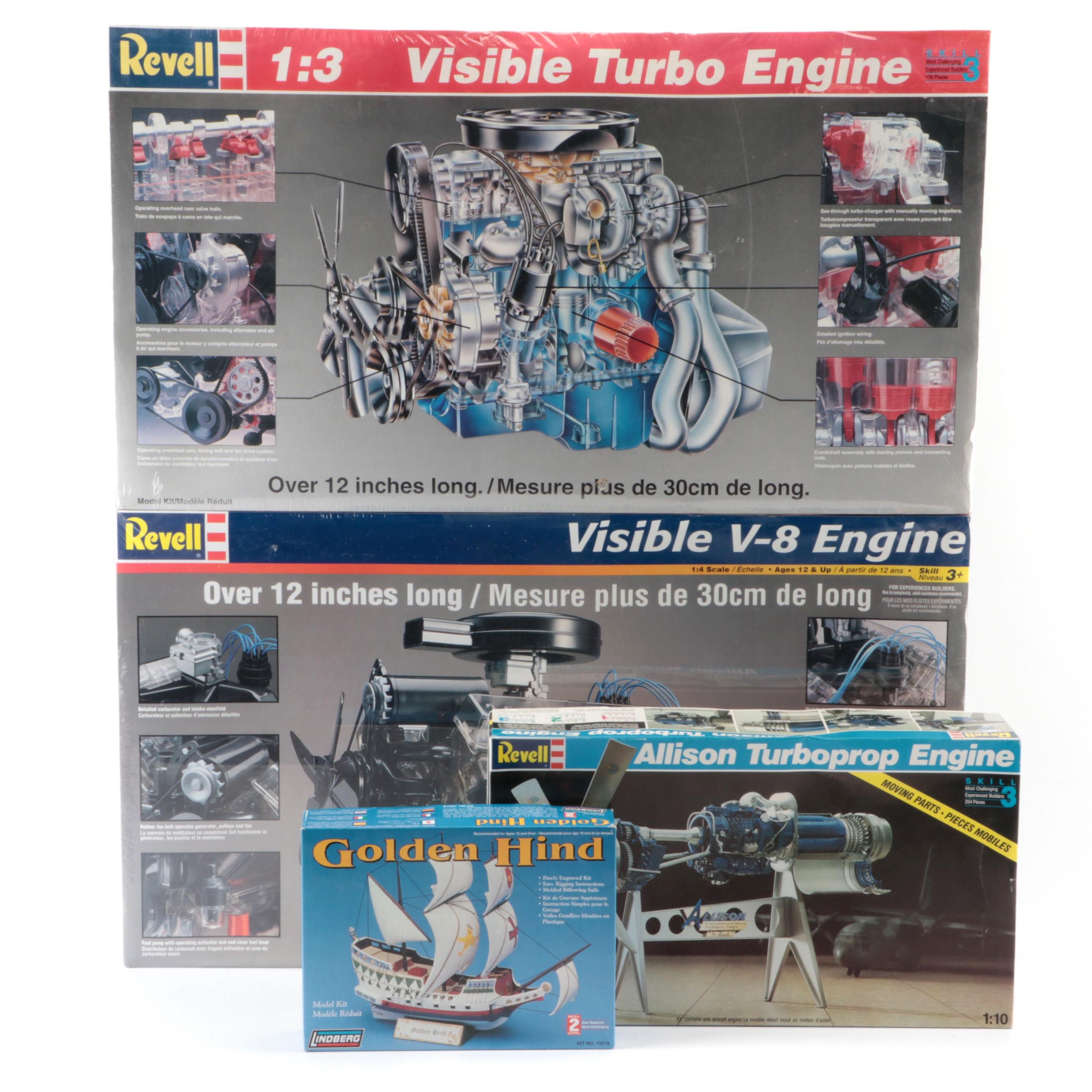 Revell 1:3 Scale Visible Turbo Engine Model with Other Model Kits