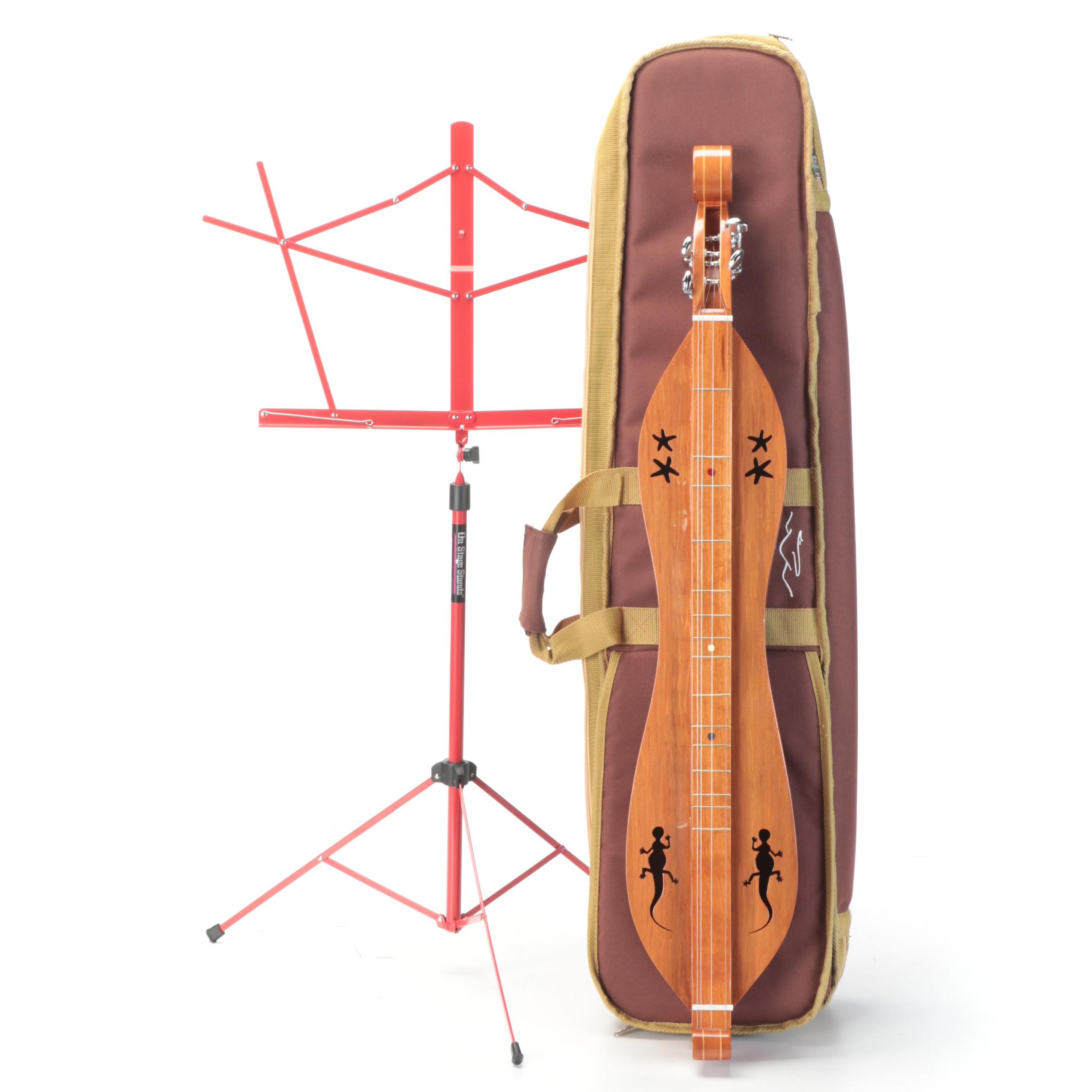 Four-String Appalachian Dulcimer with Stand and Case