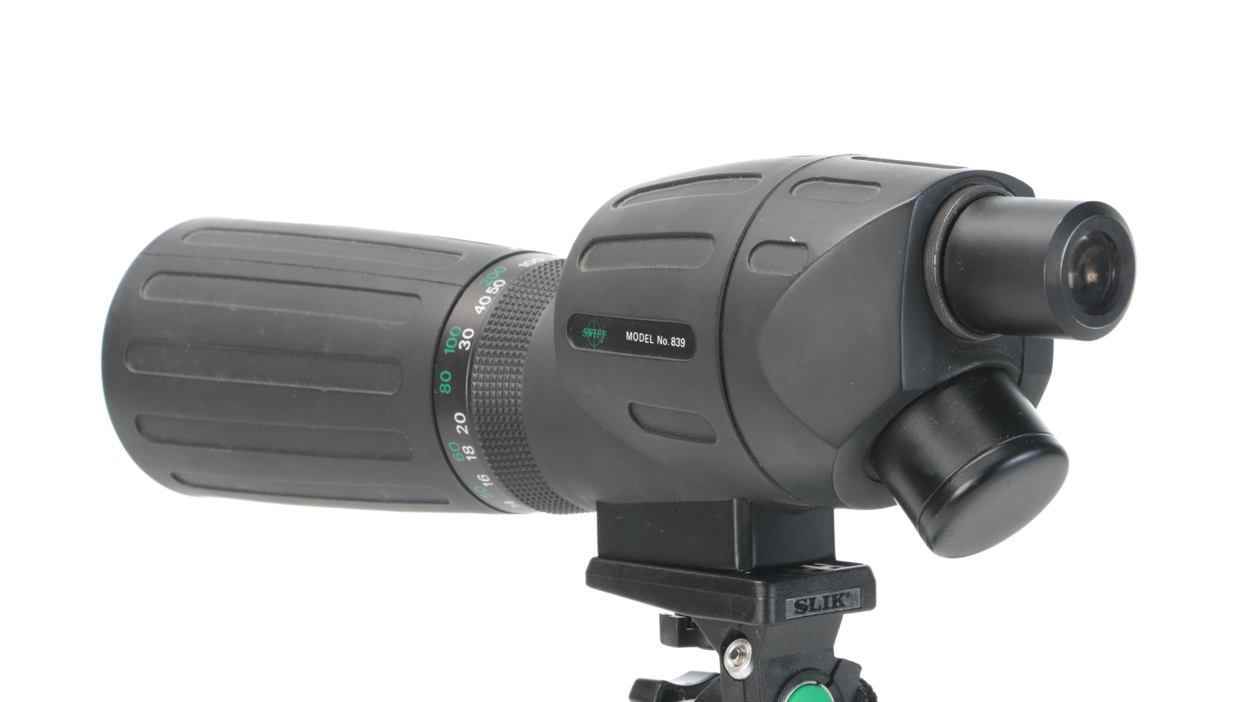 Eiki Model NT-2 16mm Projector with Swift Searcher Spotting Scope and Tripod