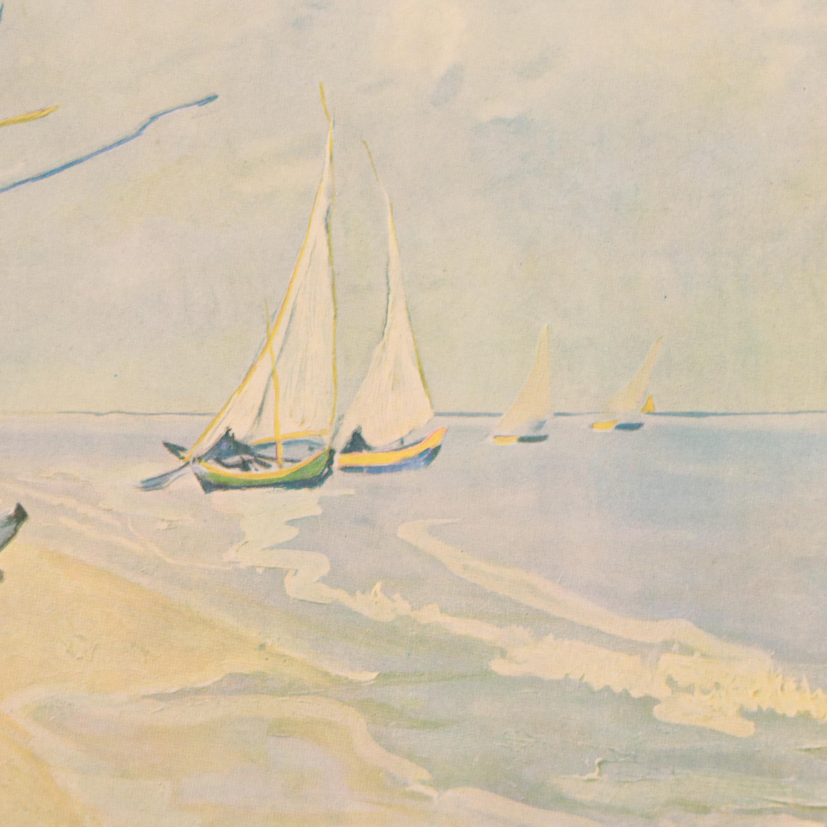 Offset Lithograph After Vincent van Gogh "Fishing Boats on the Beach"