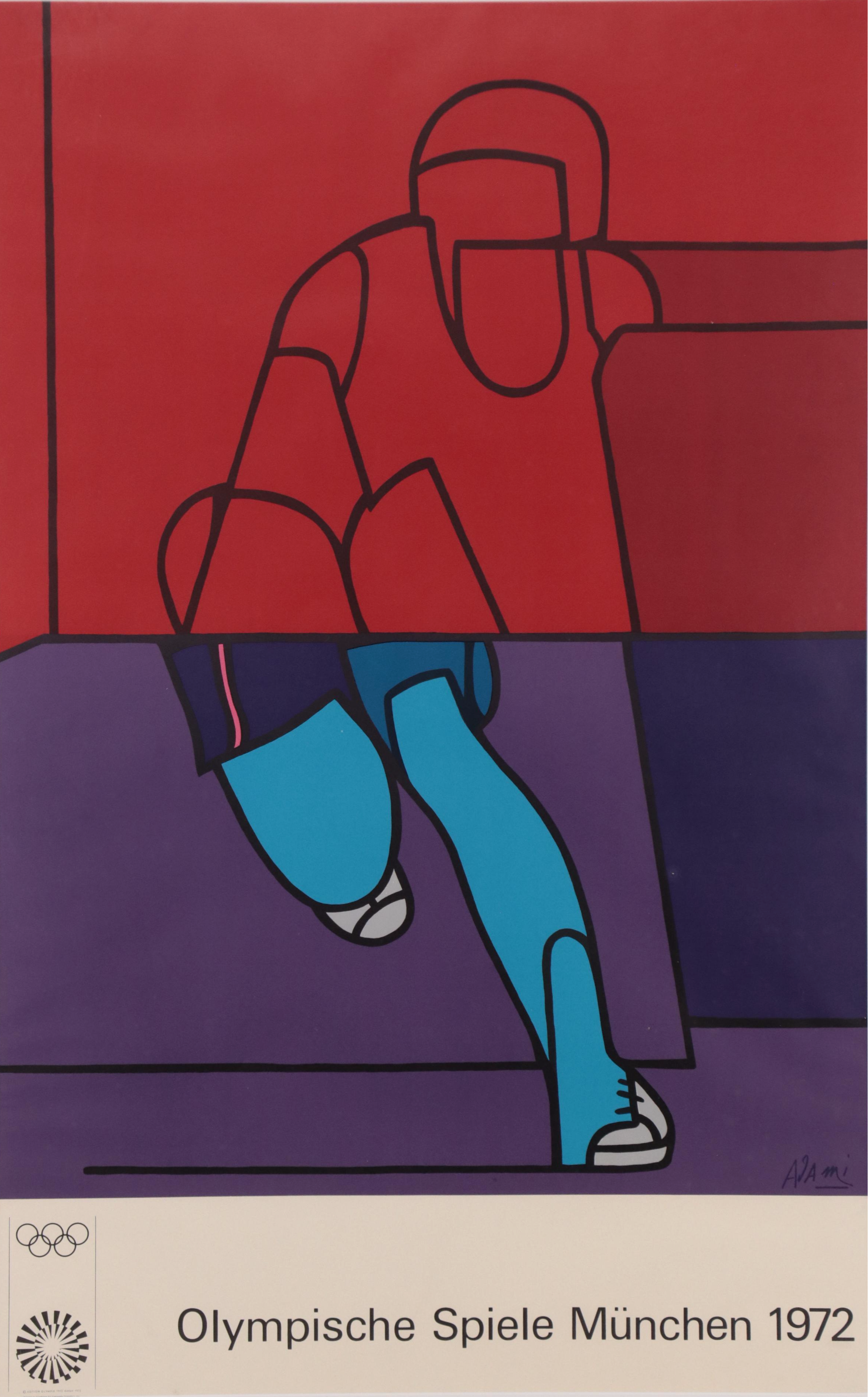 Valerio Adami Serigraph Poster for the 1972 Munich Olympics, 1972
