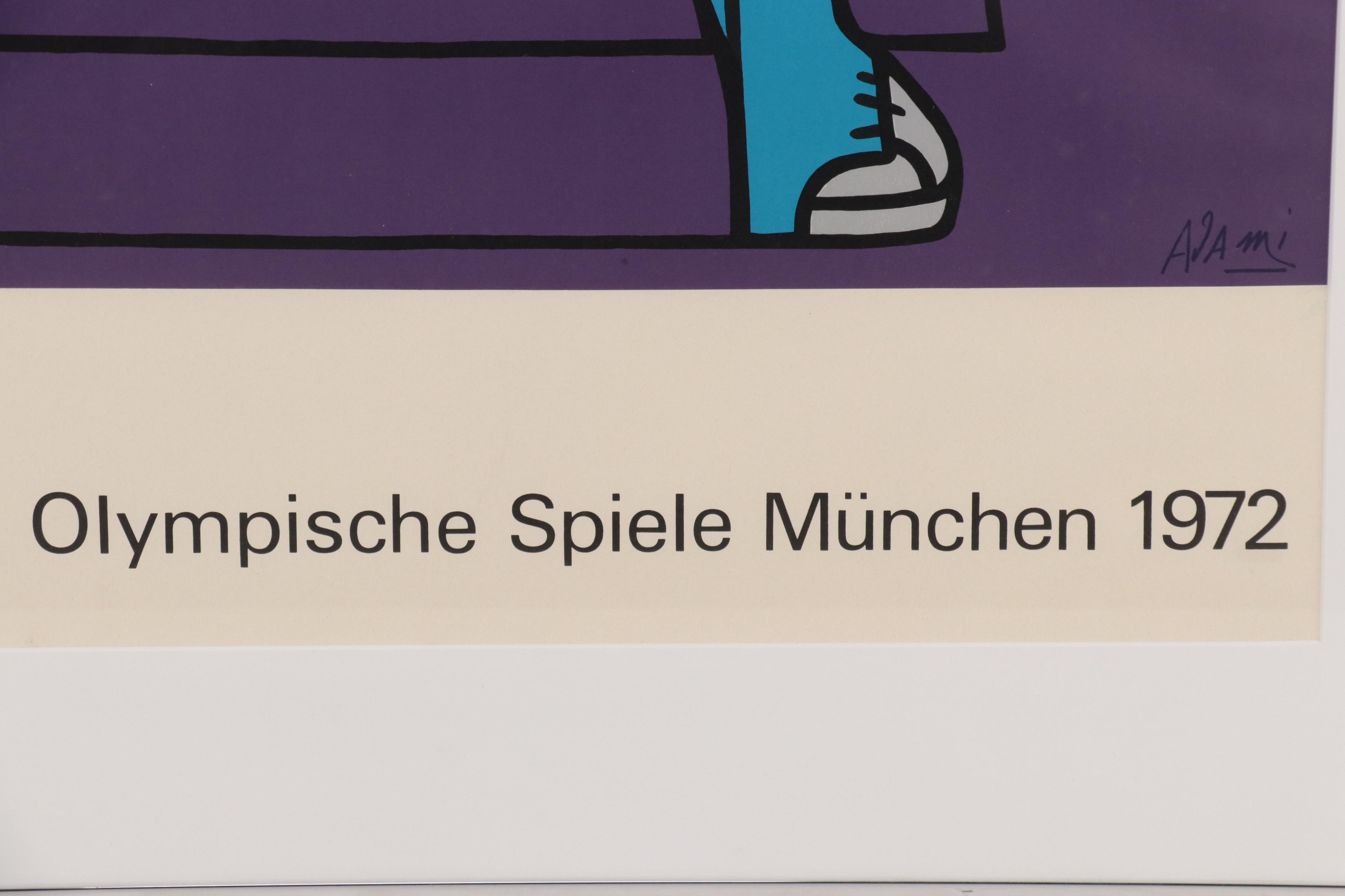 Valerio Adami Serigraph Poster for the 1972 Munich Olympics, 1972