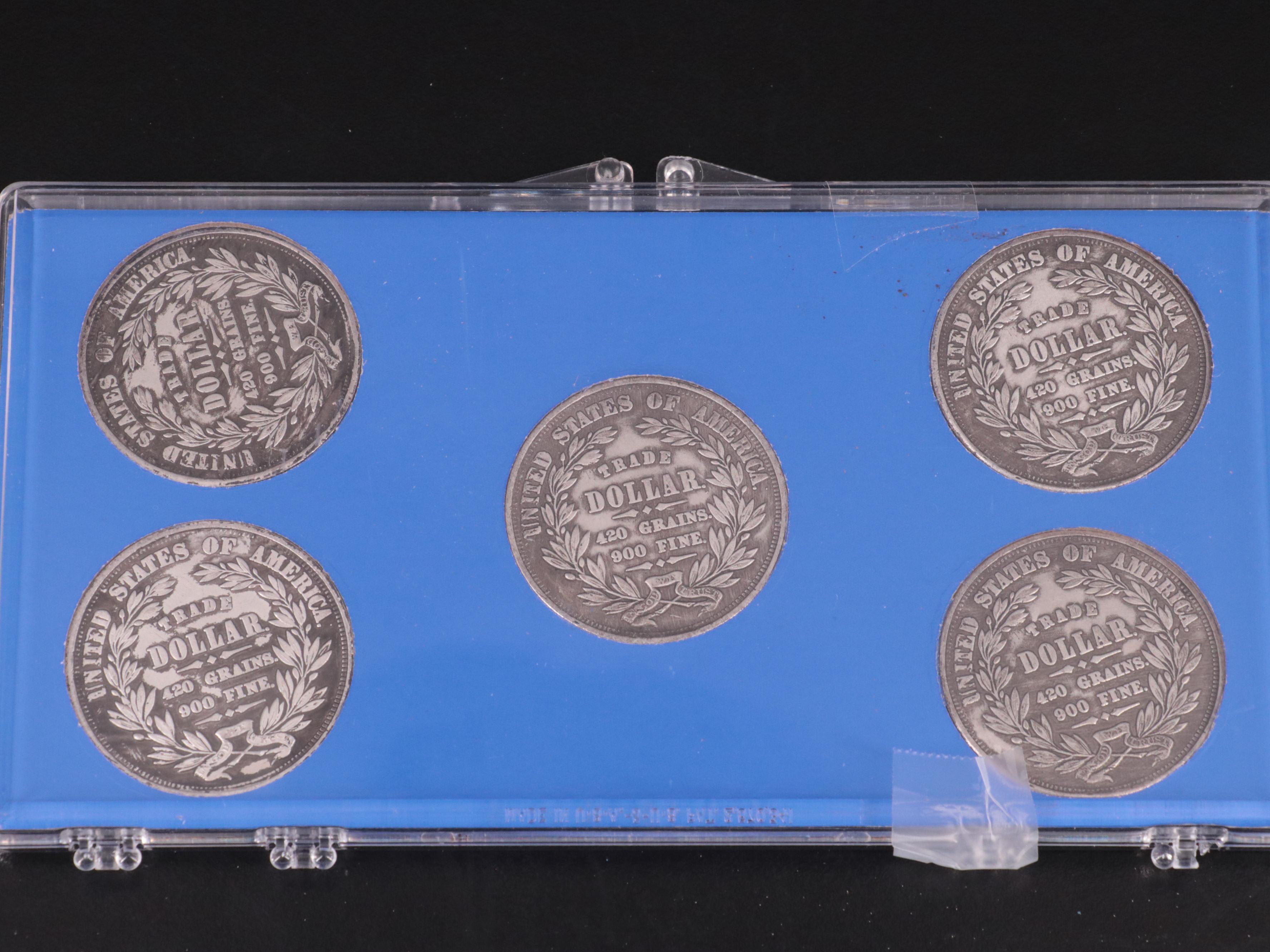 Group of Five 1872 Fantasy Silver Dollars