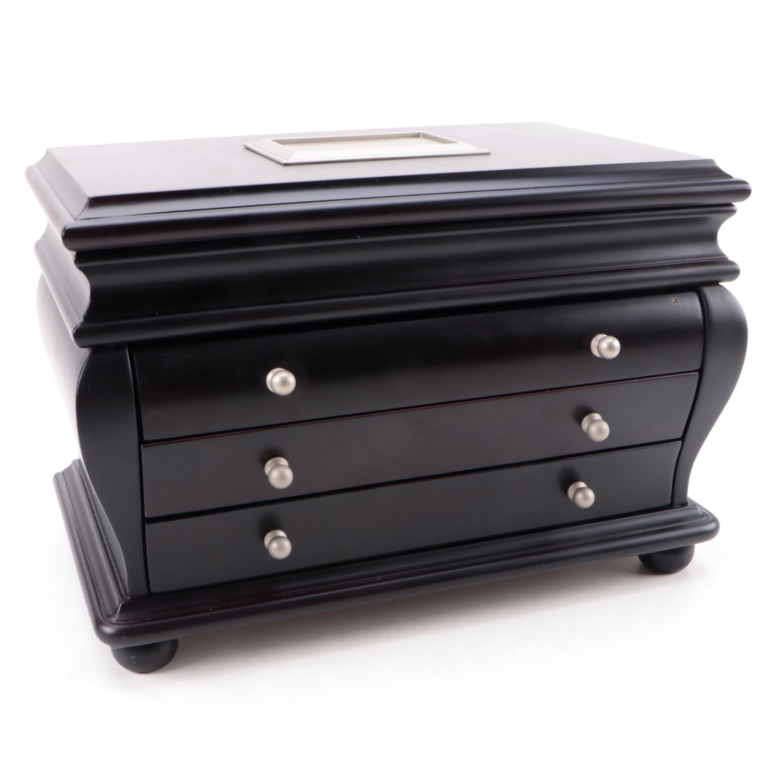 Contemporary Three-Drawer Wood Jewelry Box