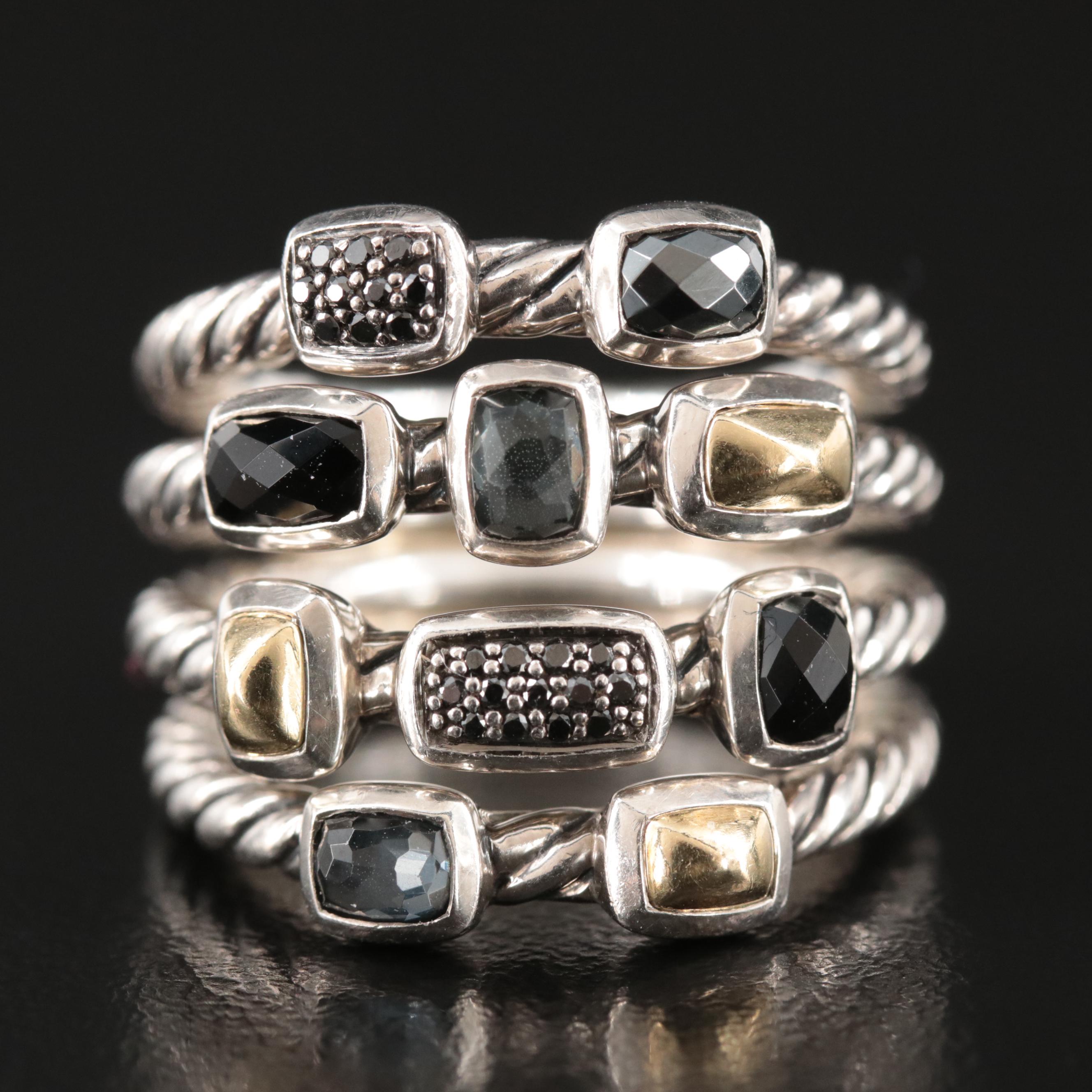 David Yurman "Confetti Collection" Sterling with Bonded 18K Gold Ring