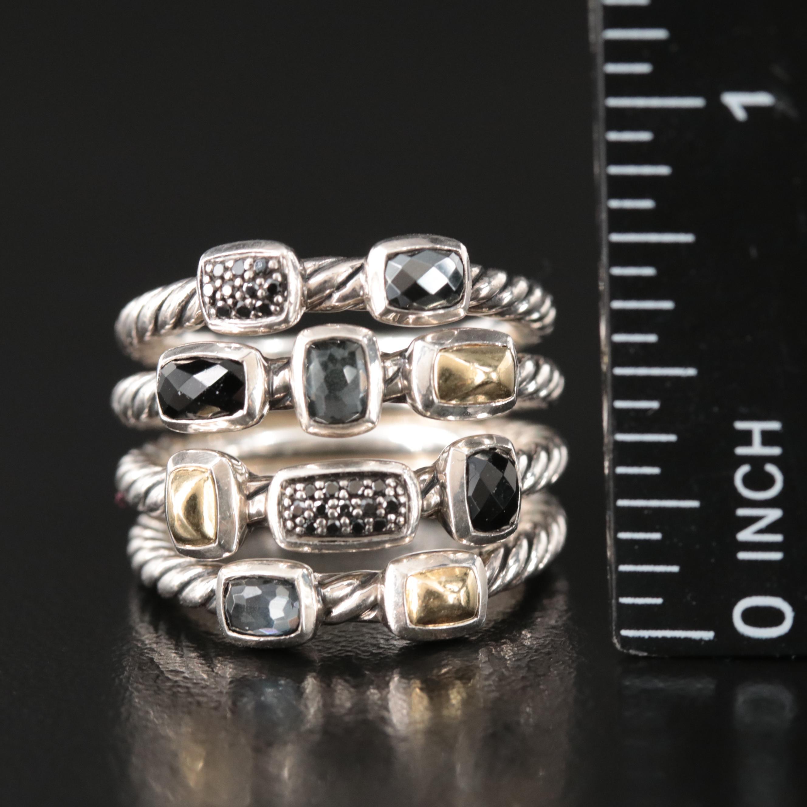 David Yurman "Confetti Collection" Sterling with Bonded 18K Gold Ring