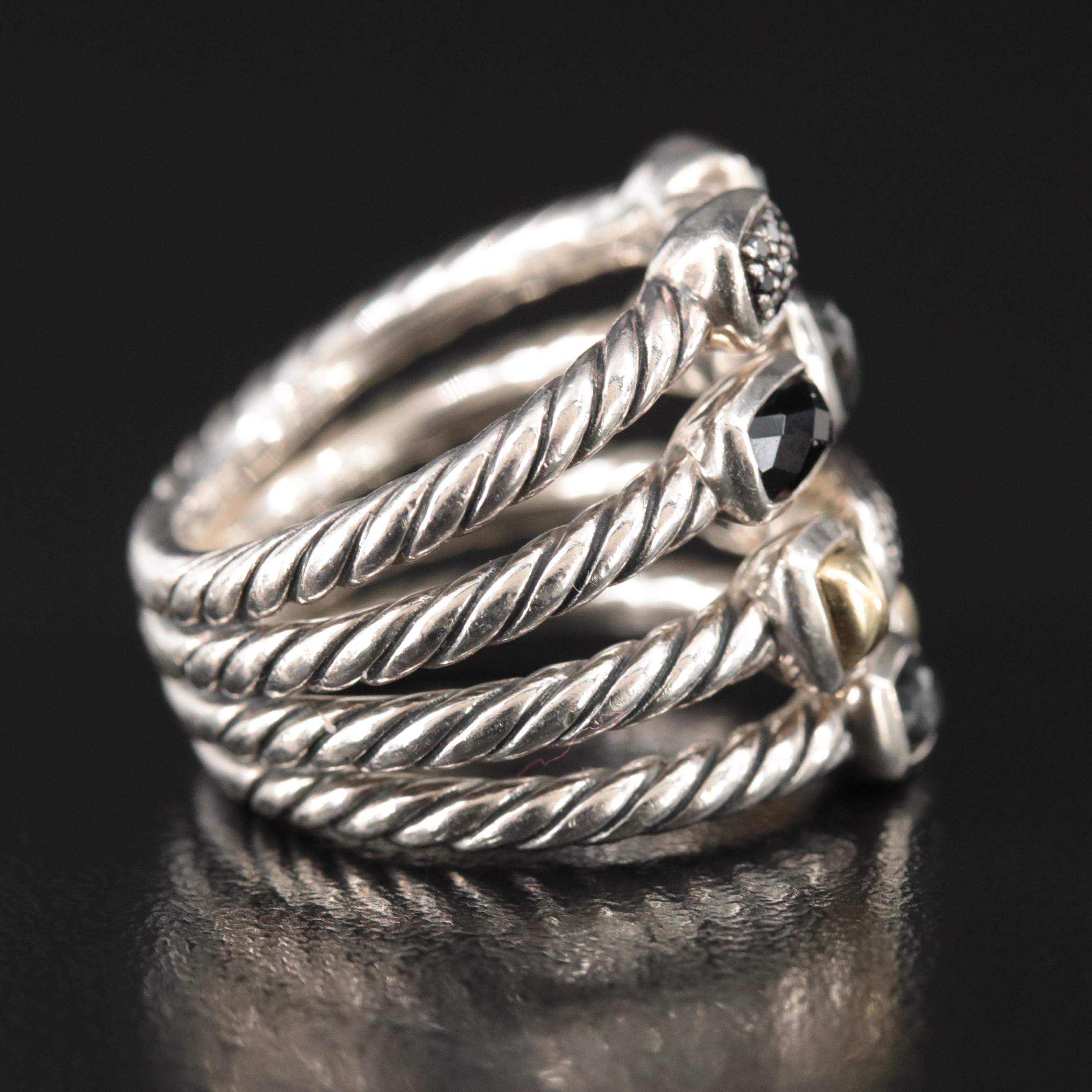 David Yurman "Confetti Collection" Sterling with Bonded 18K Gold Ring