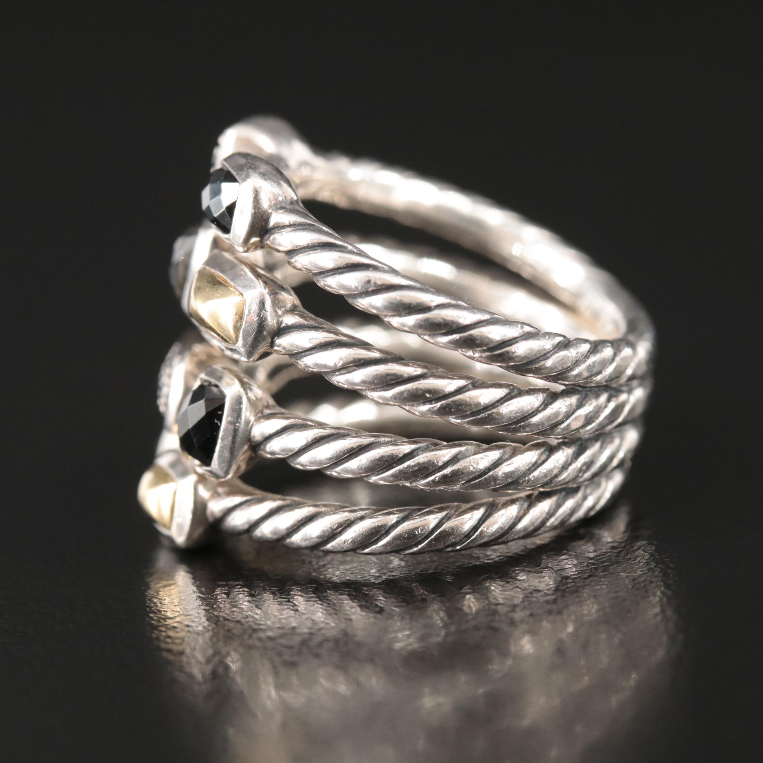 David Yurman "Confetti Collection" Sterling with Bonded 18K Gold Ring