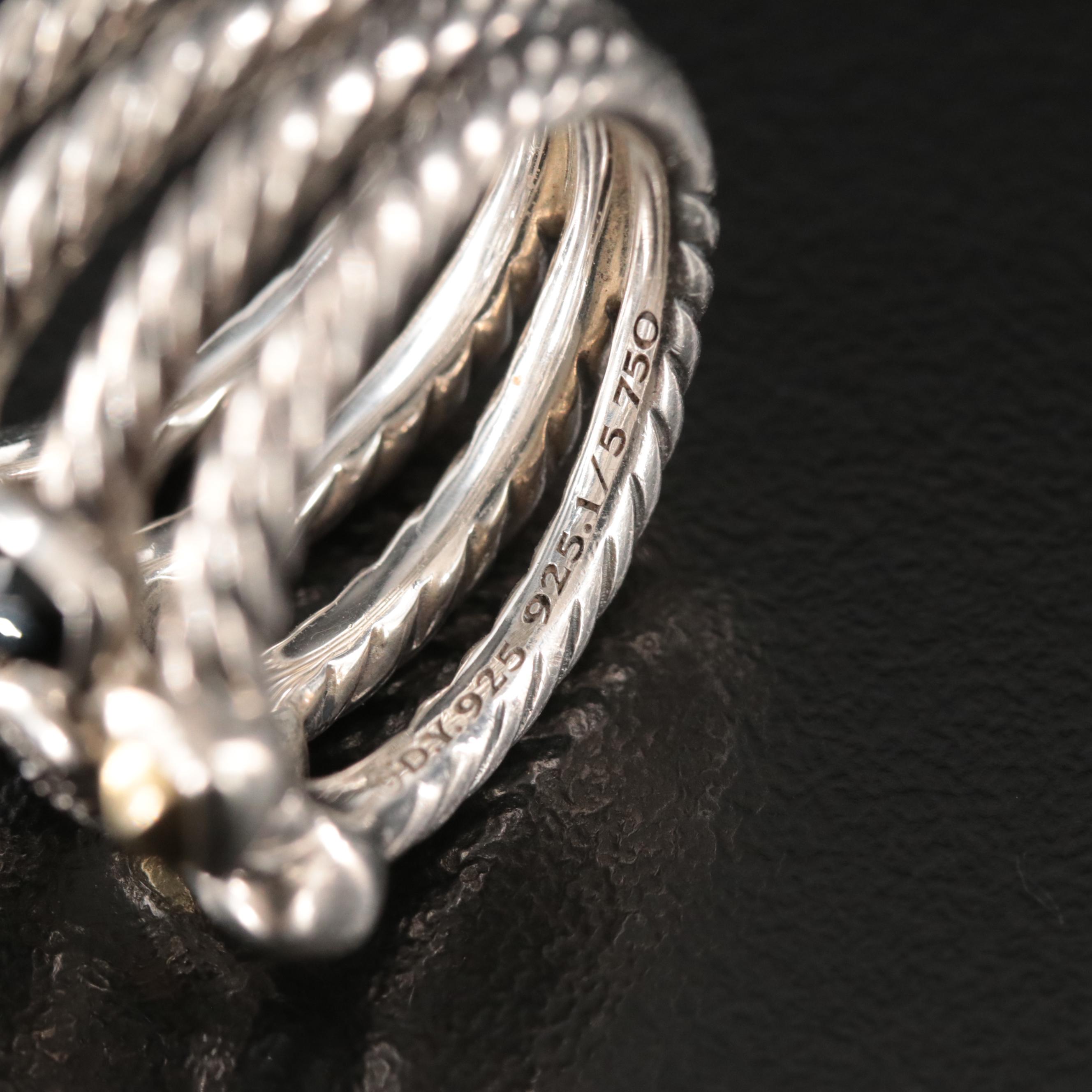 David Yurman "Confetti Collection" Sterling with Bonded 18K Gold Ring