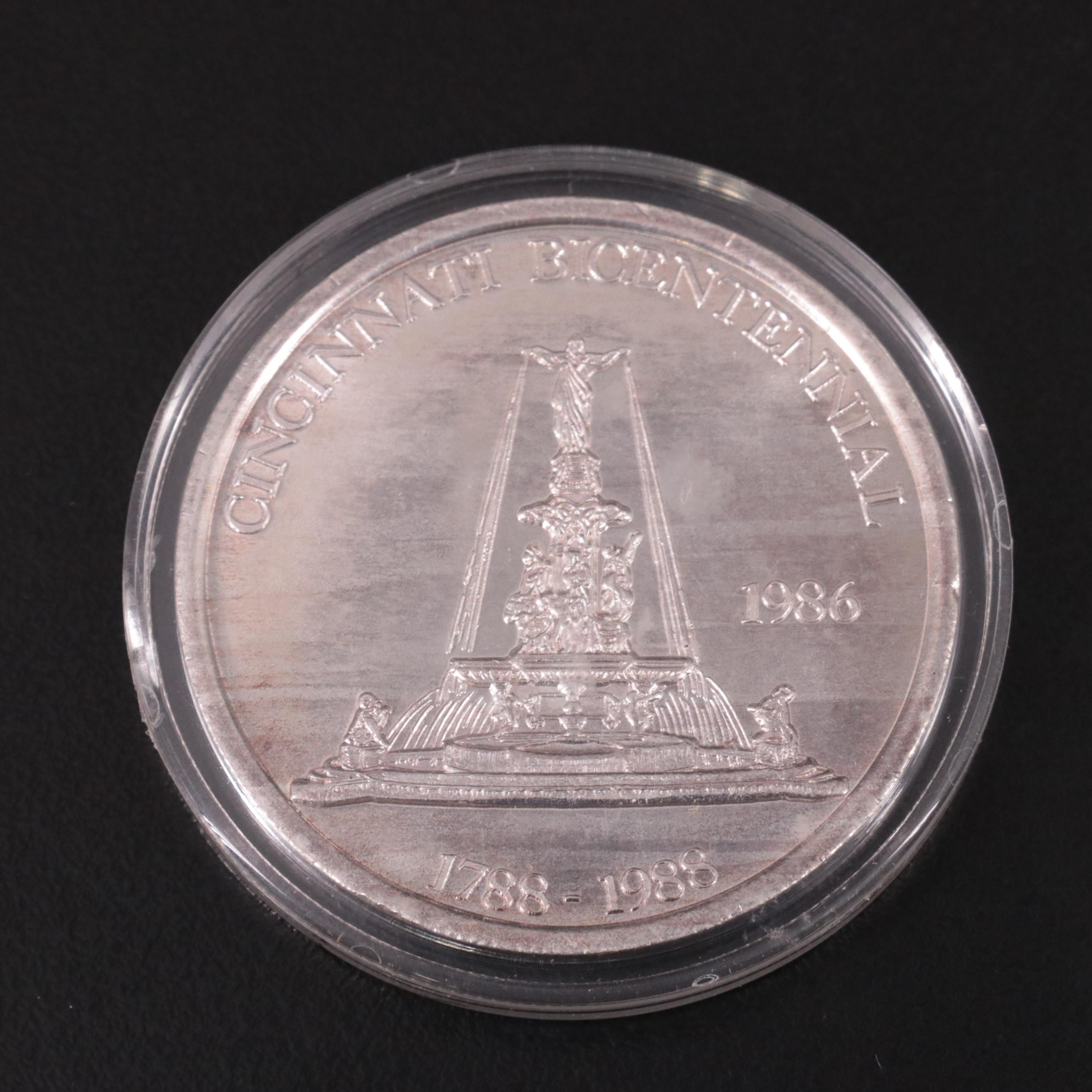 Three One Ounce .999 Silver Rounds Commemorating the Cincinnati Bicentennial