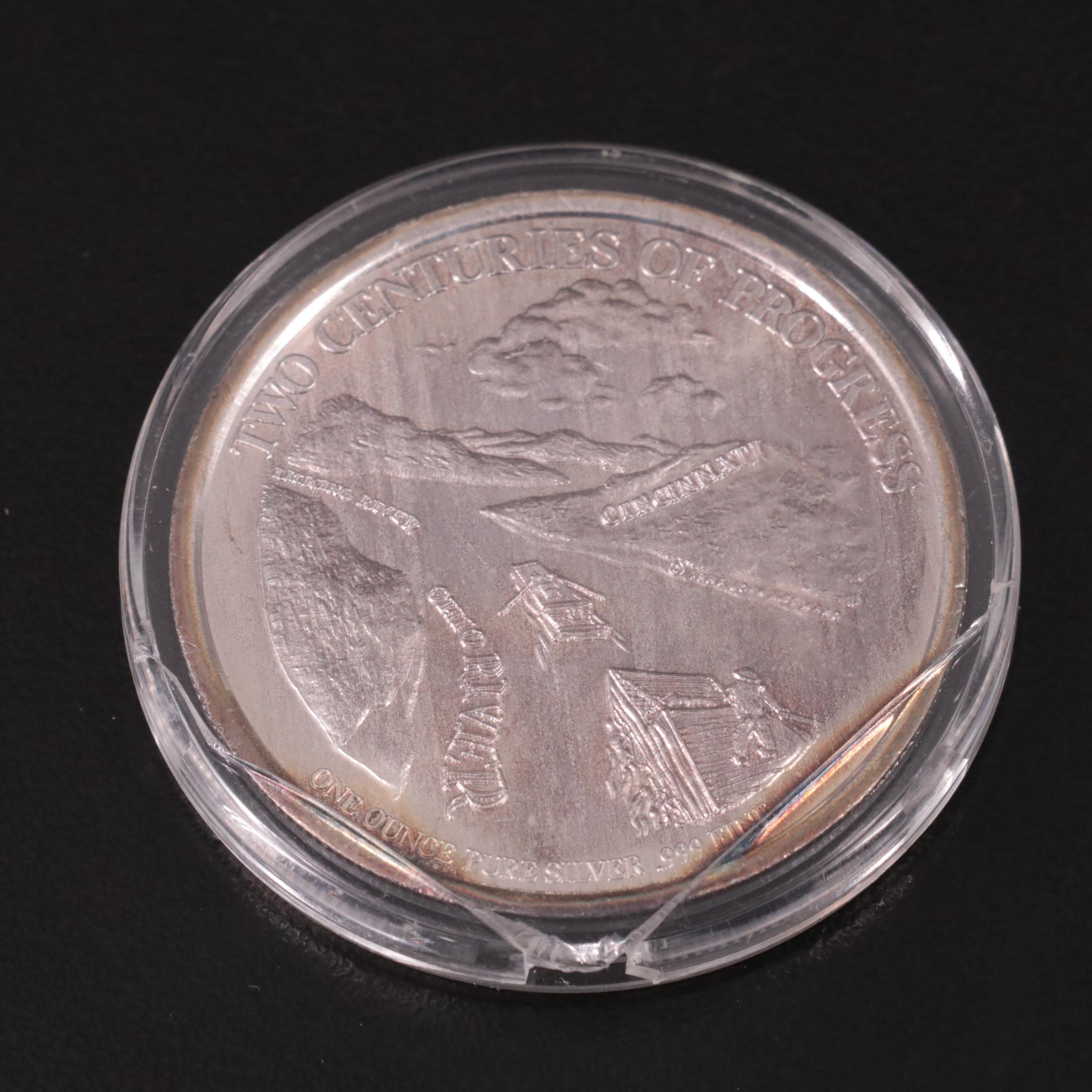 Three One Ounce .999 Silver Rounds Commemorating the Cincinnati Bicentennial