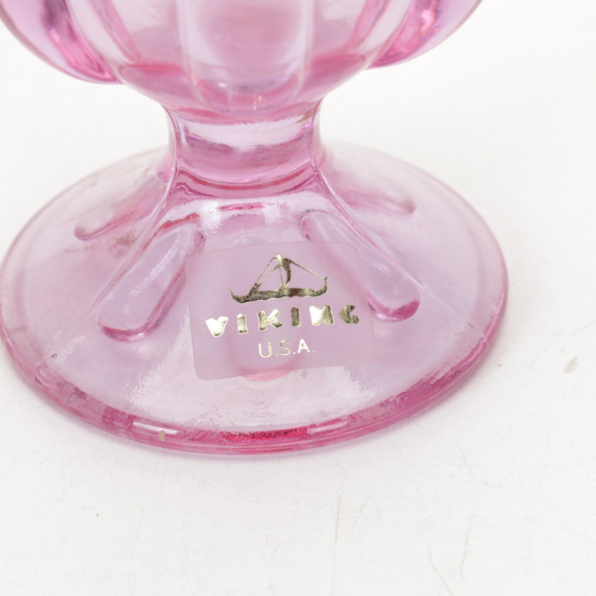 Viking Swung Glass Vases, Fenton Fairy Lamps, More Hobnail, Iridescent Glassware