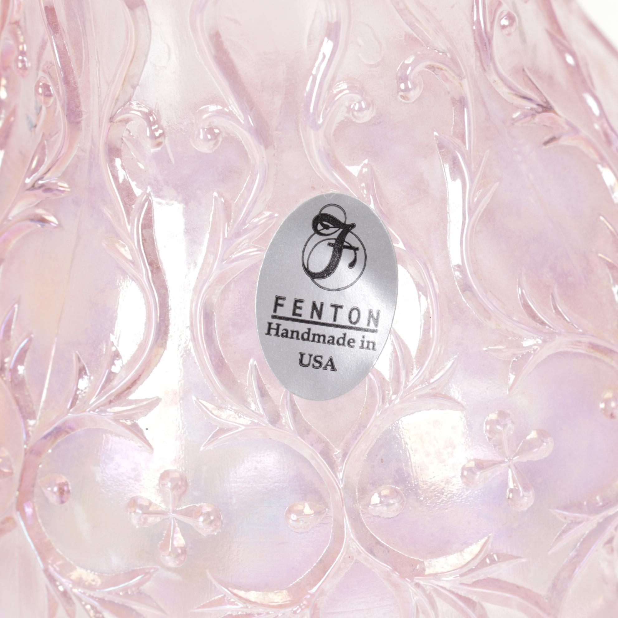 Viking Swung Glass Vases, Fenton Fairy Lamps, More Hobnail, Iridescent Glassware