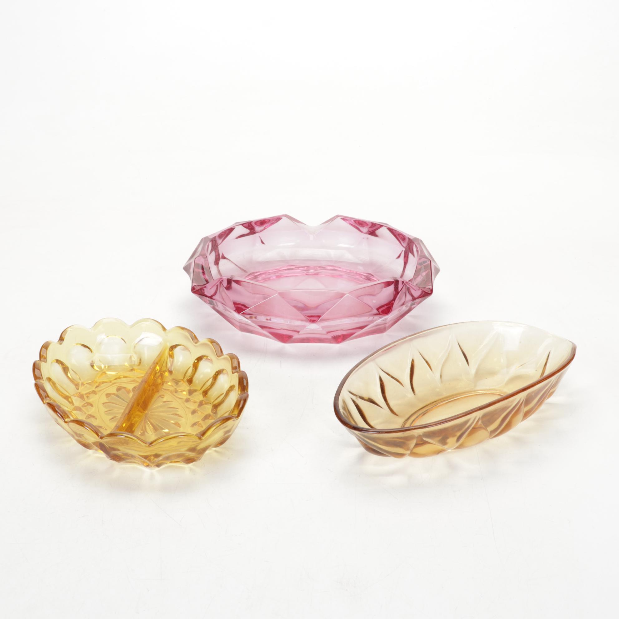 Viking Swung Glass Vases, Fenton Fairy Lamps, More Hobnail, Iridescent Glassware