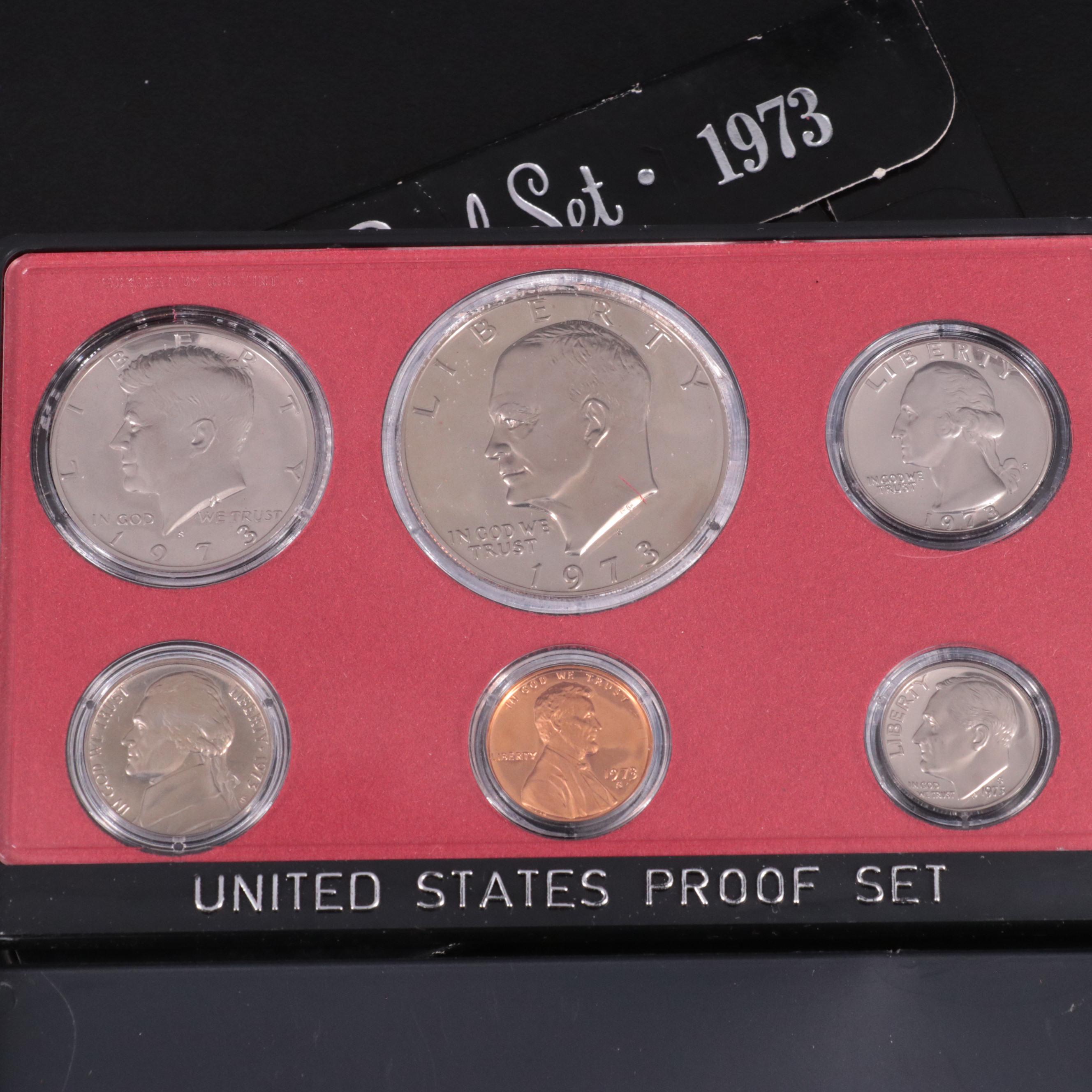 Collection of Thirteen Different United States Proof Sets 1968-1980 Complete