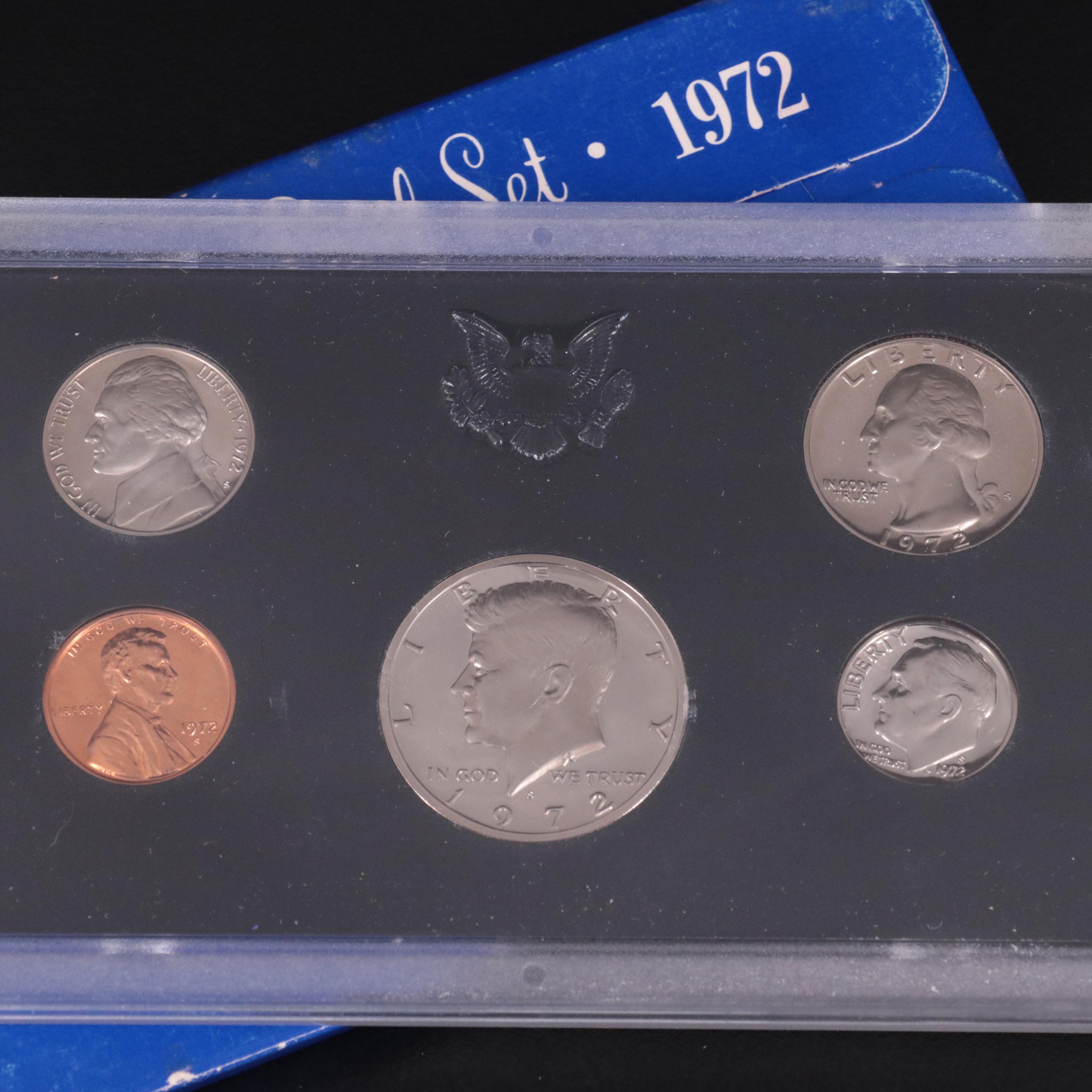 Collection of Thirteen Different United States Proof Sets 1968-1980 Complete