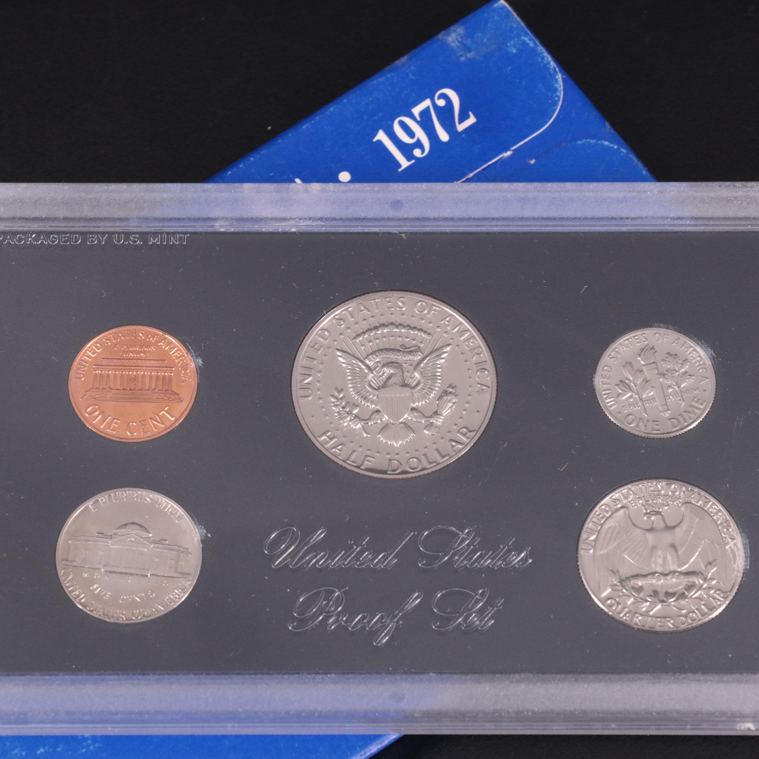 Collection of Thirteen Different United States Proof Sets 1968-1980 Complete