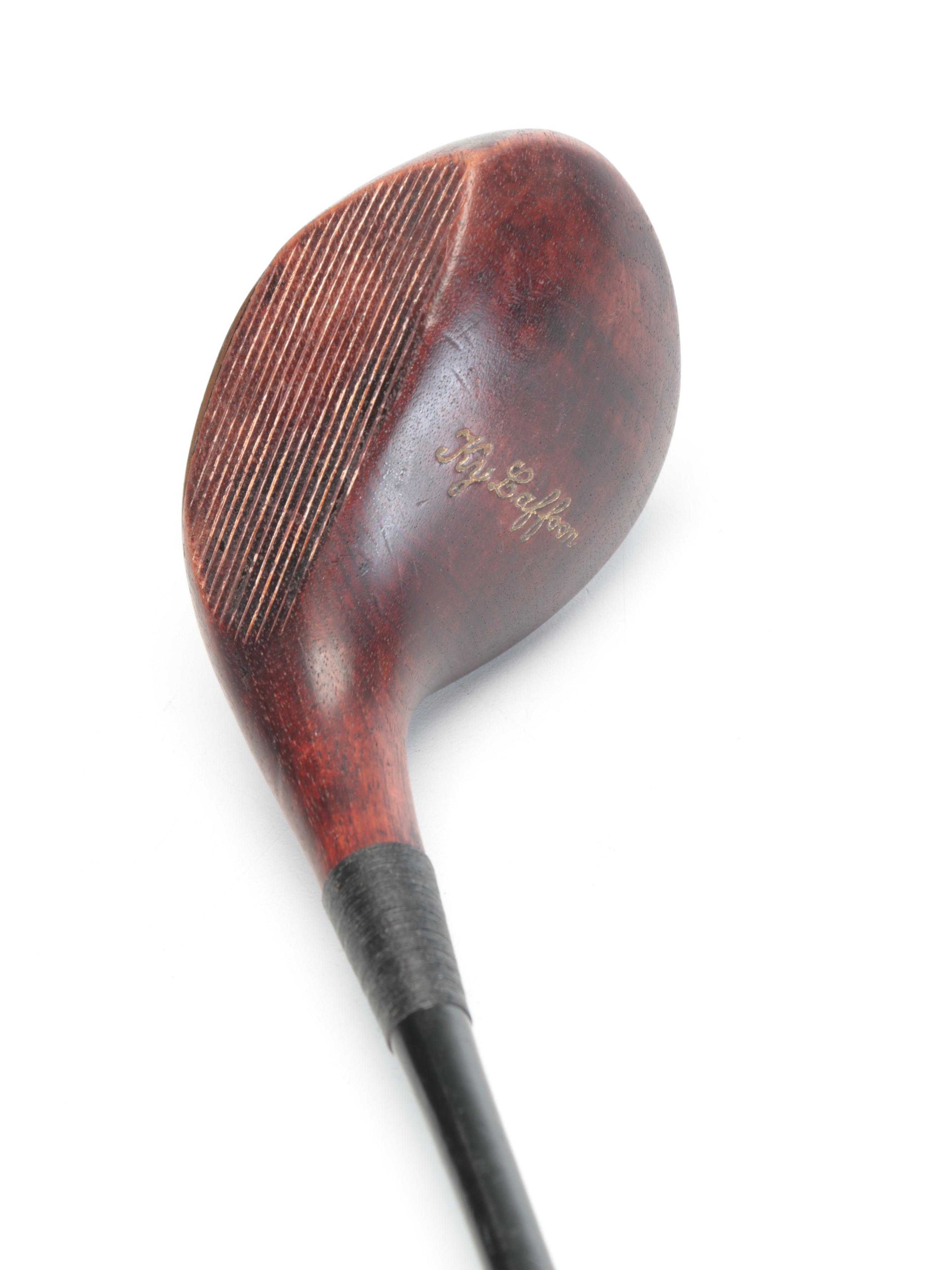 Spalding Ky Laffoon 3 Wood and Other Spalding Kro-Flite Hickory Shaft Golf Clubs