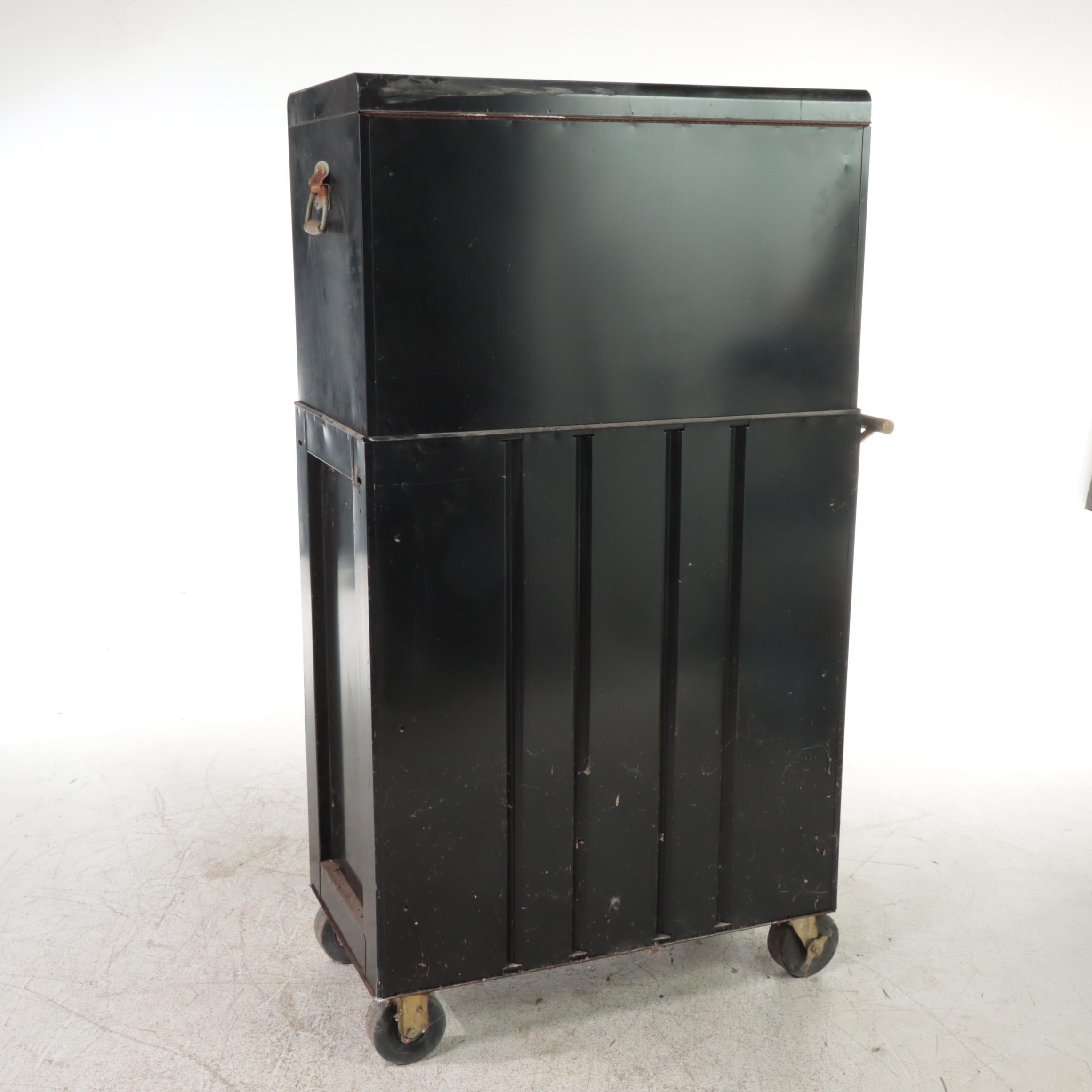 Craftsman Black Steel Two-Part Rolling Tool Storage Cabinet