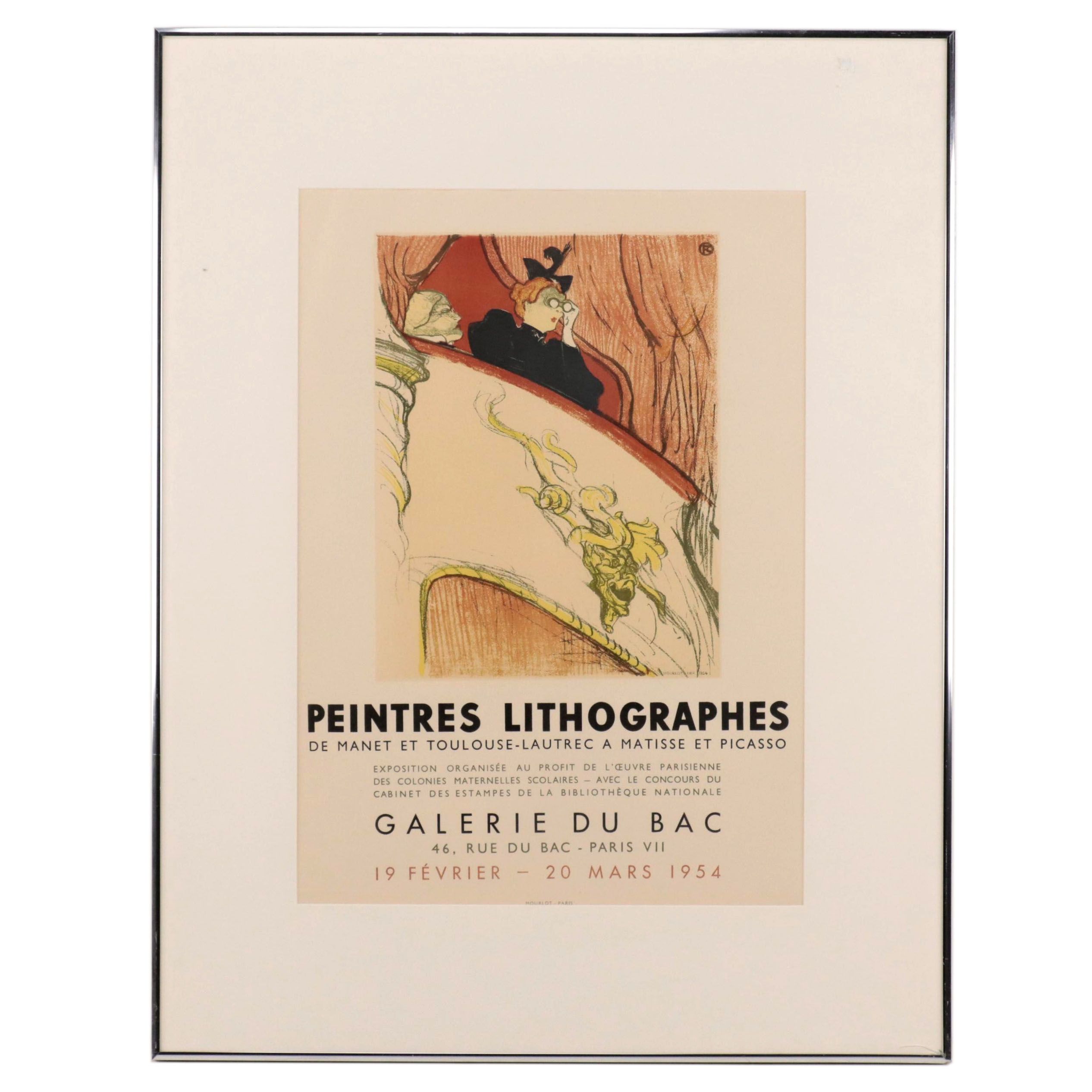 Lithograph Poster After Henri de Toulouse-Lautrec "Peintres Lithographes"