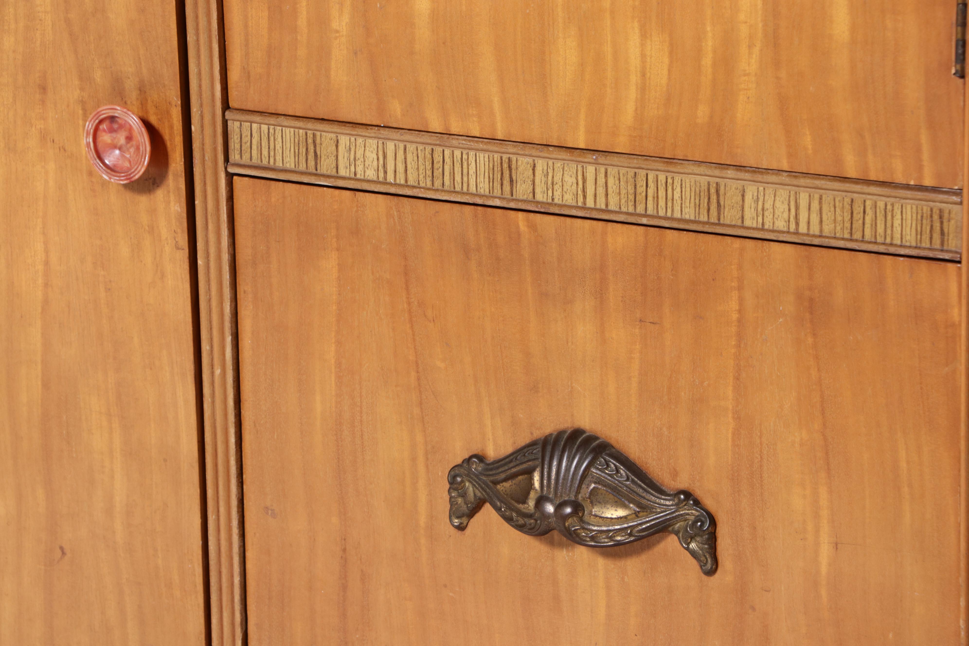 Webb Furniture Co. Art Deco Waterfall Veneer Chifferobe, circa 1930