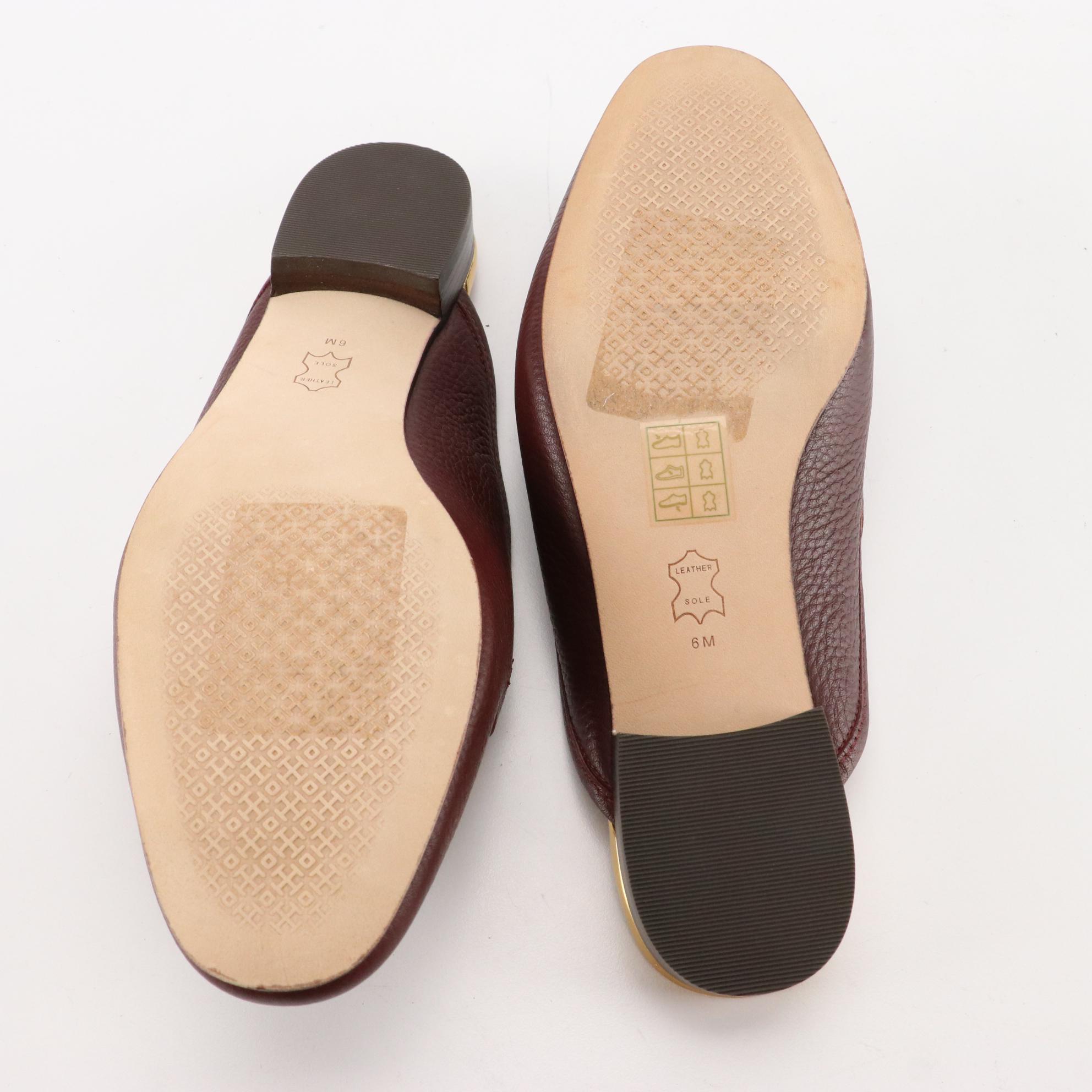 Tory Burch Jessa Mules in Pebbled Leather with Box
