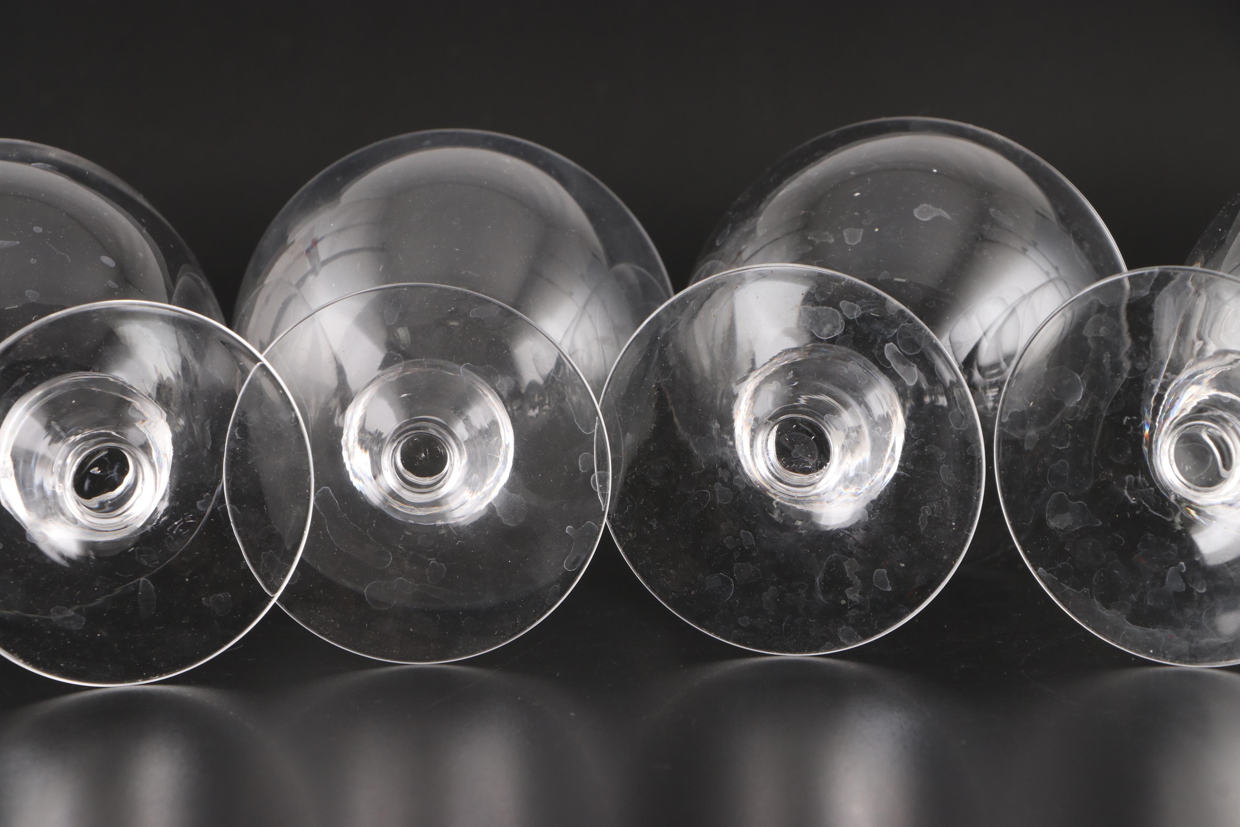 Etched Glass Wine Glasses, 20th Century