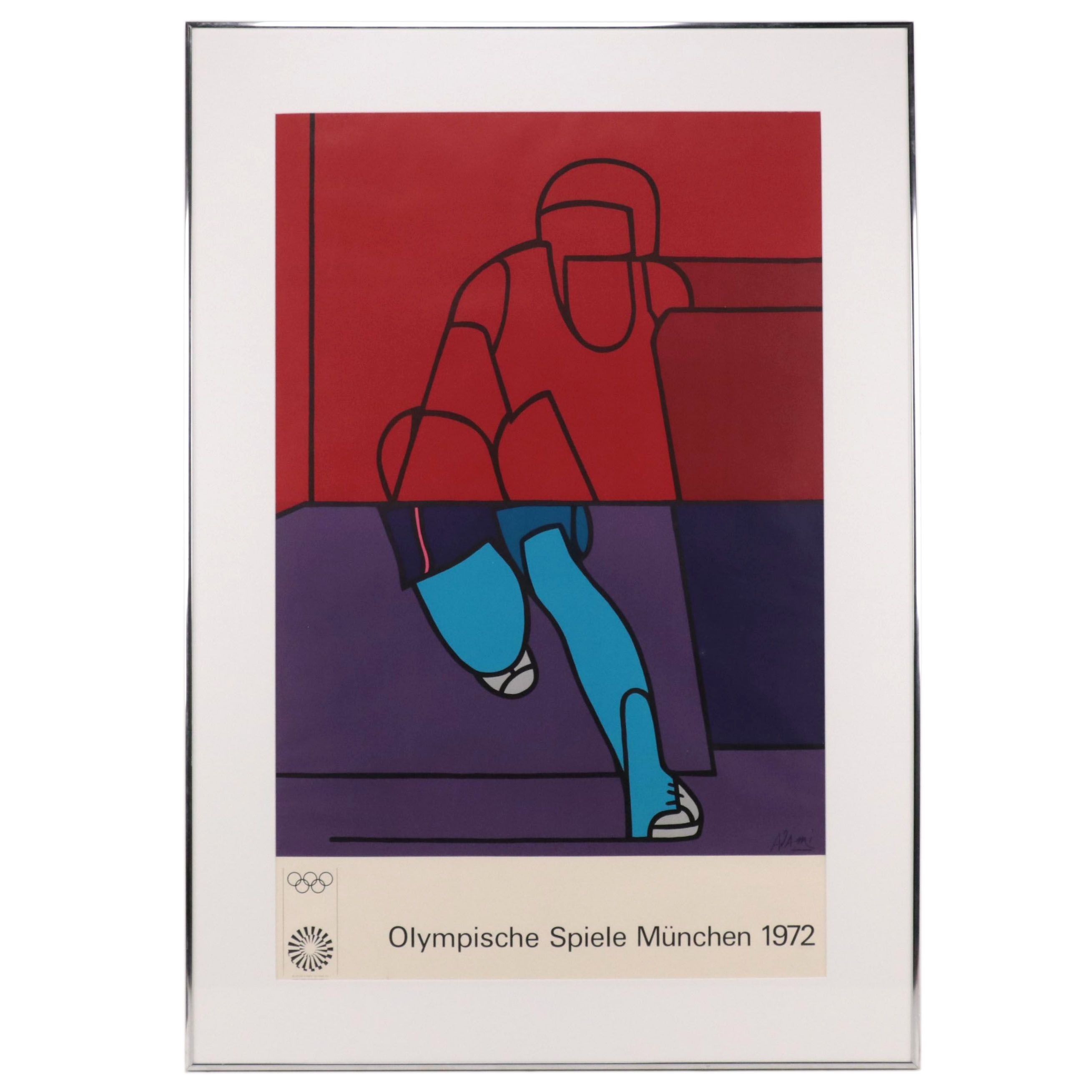 Valerio Adami Serigraph Poster for the 1972 Munich Olympics, 1972