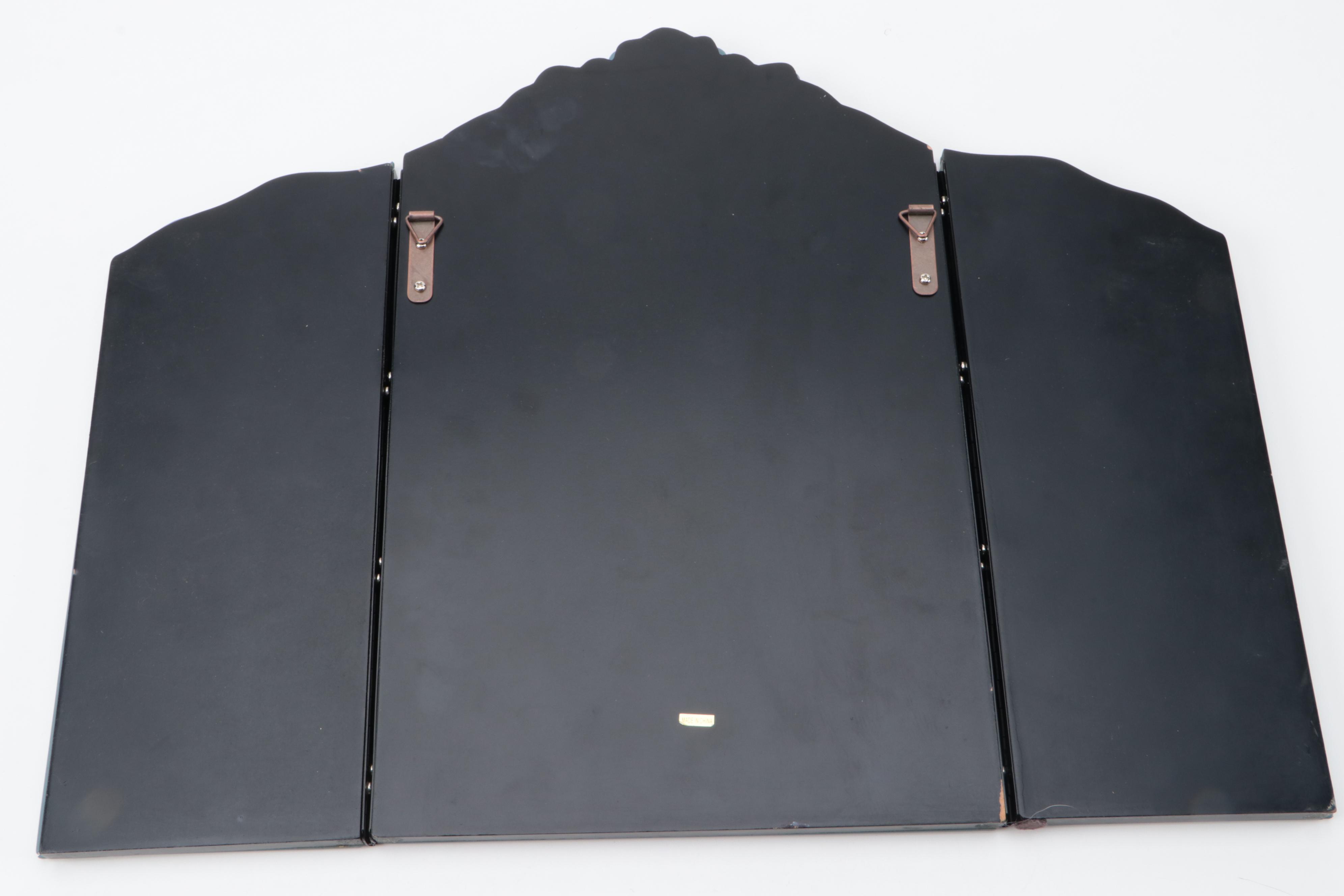 Venetian Style Etched Glass Table Top Vanity Mirror