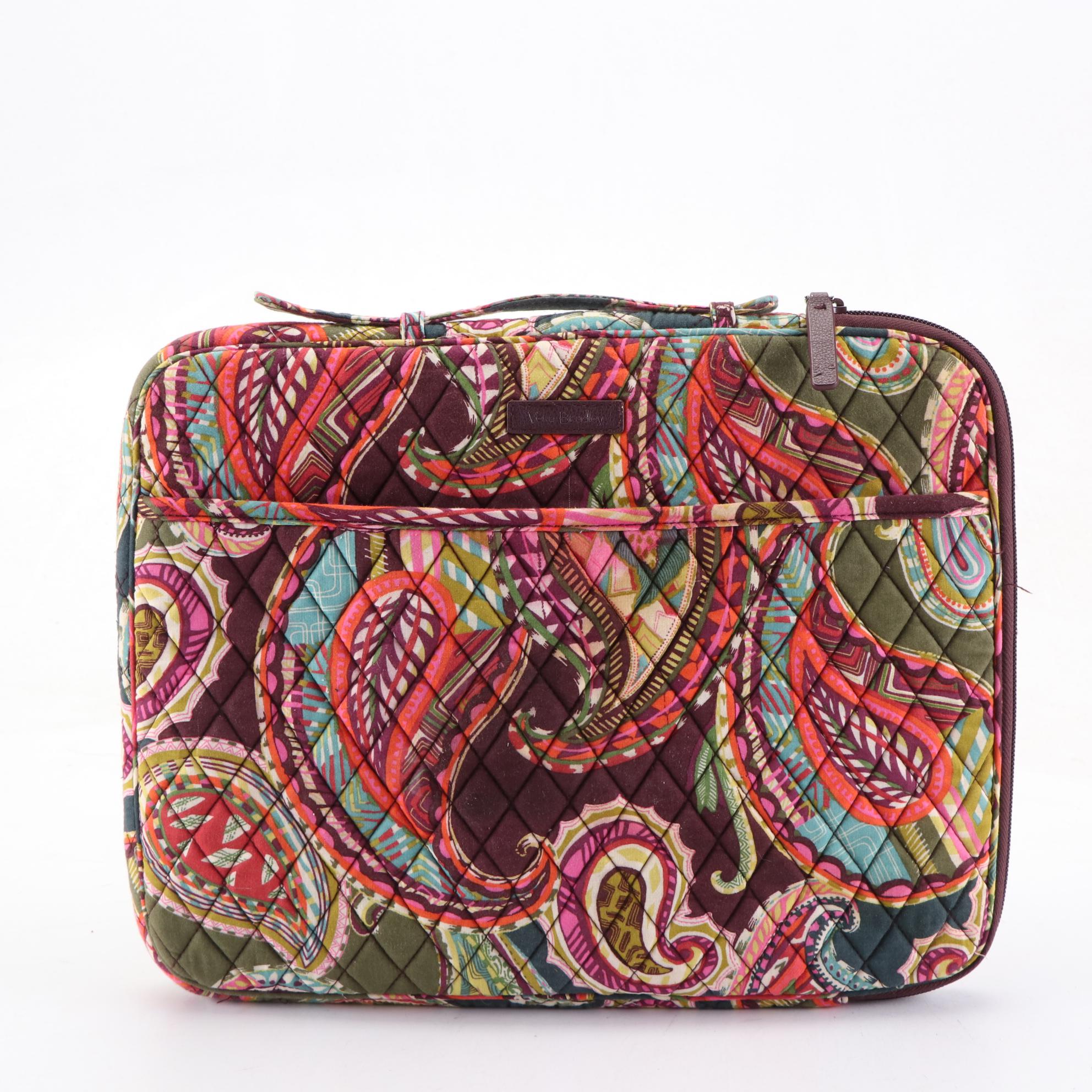 Vera Bradley Quilted Cotton Laptop Zip Case and Shoulder Tote