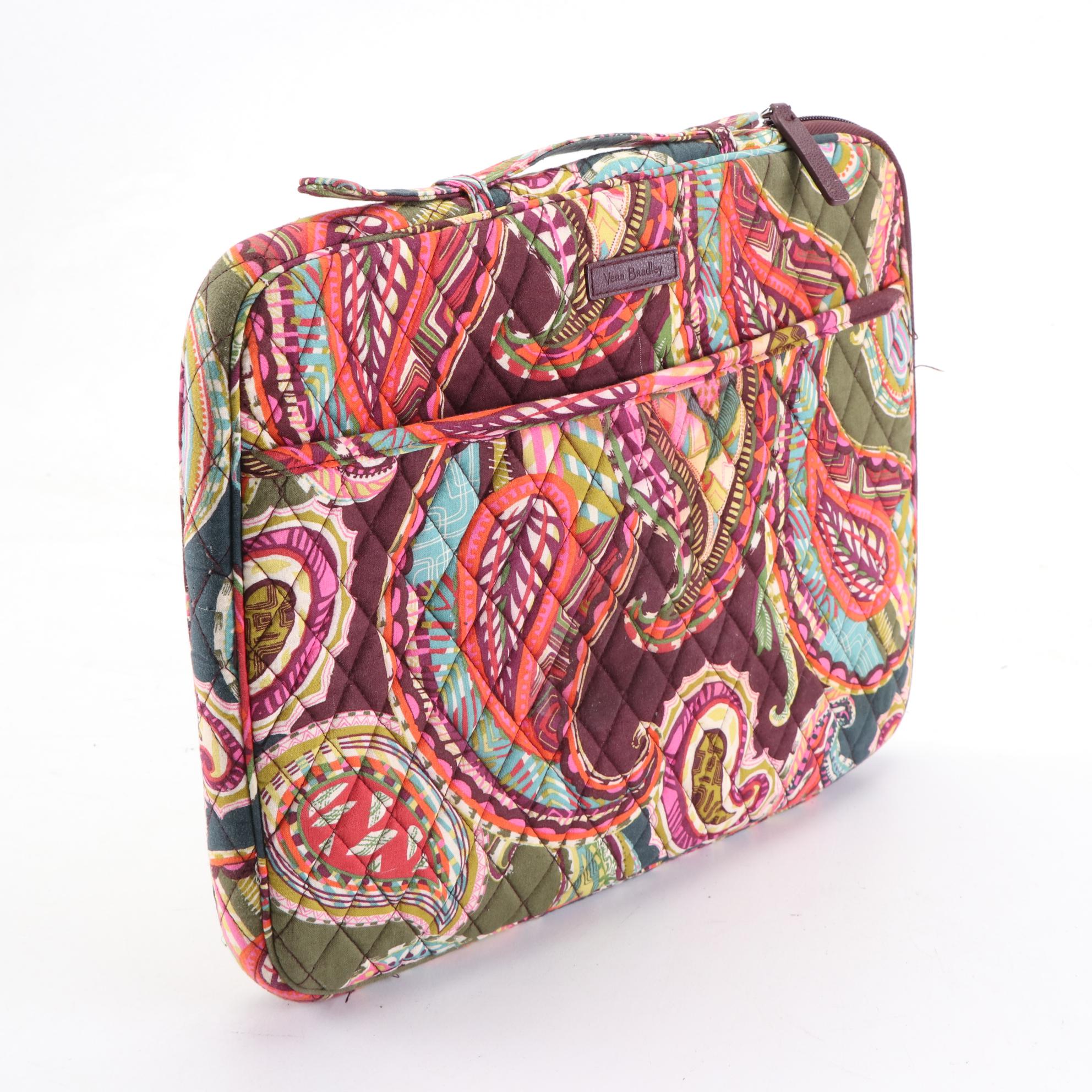 Vera Bradley Quilted Cotton Laptop Zip Case and Shoulder Tote