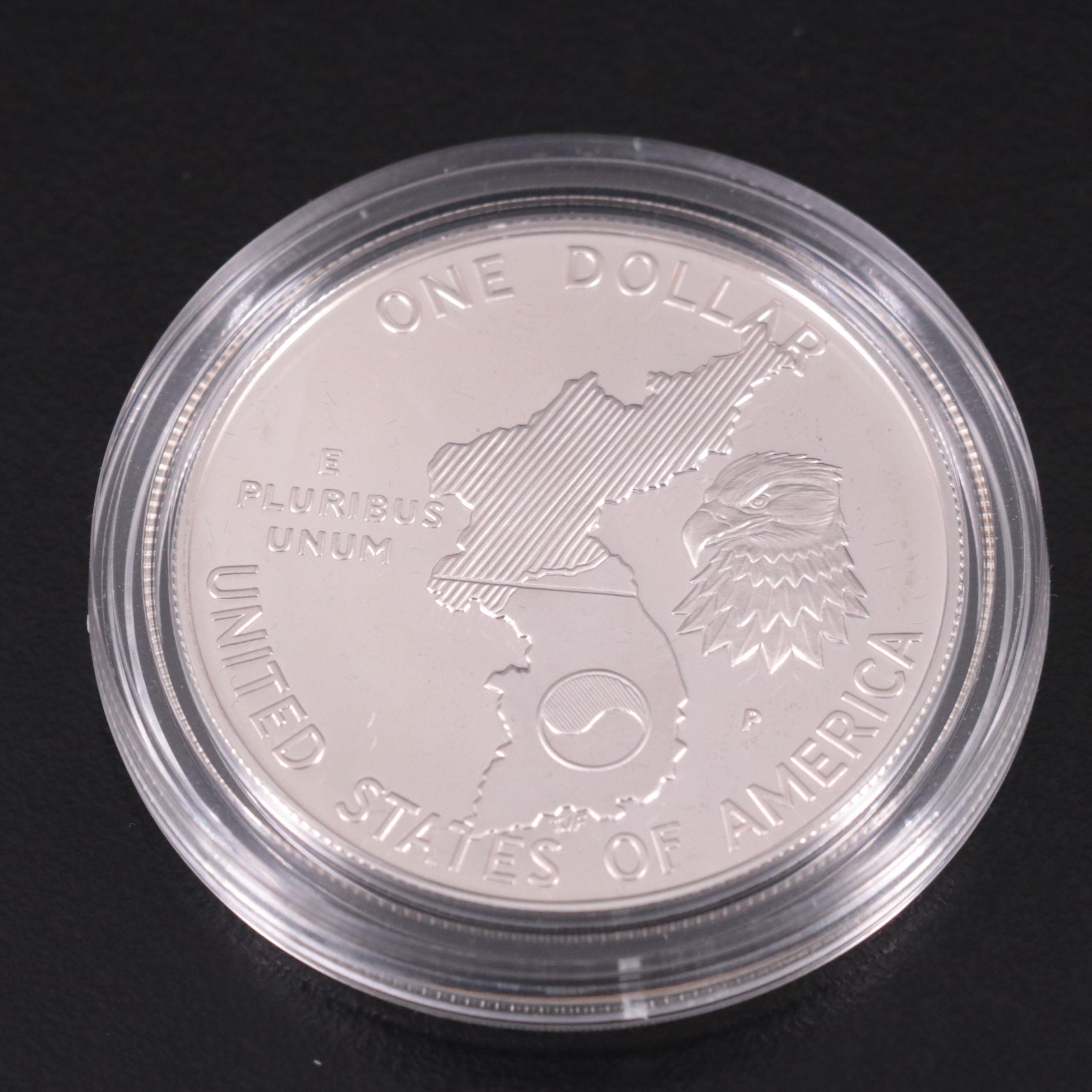 Group of Five Different Proof Modern Commemorative Silver Dollars