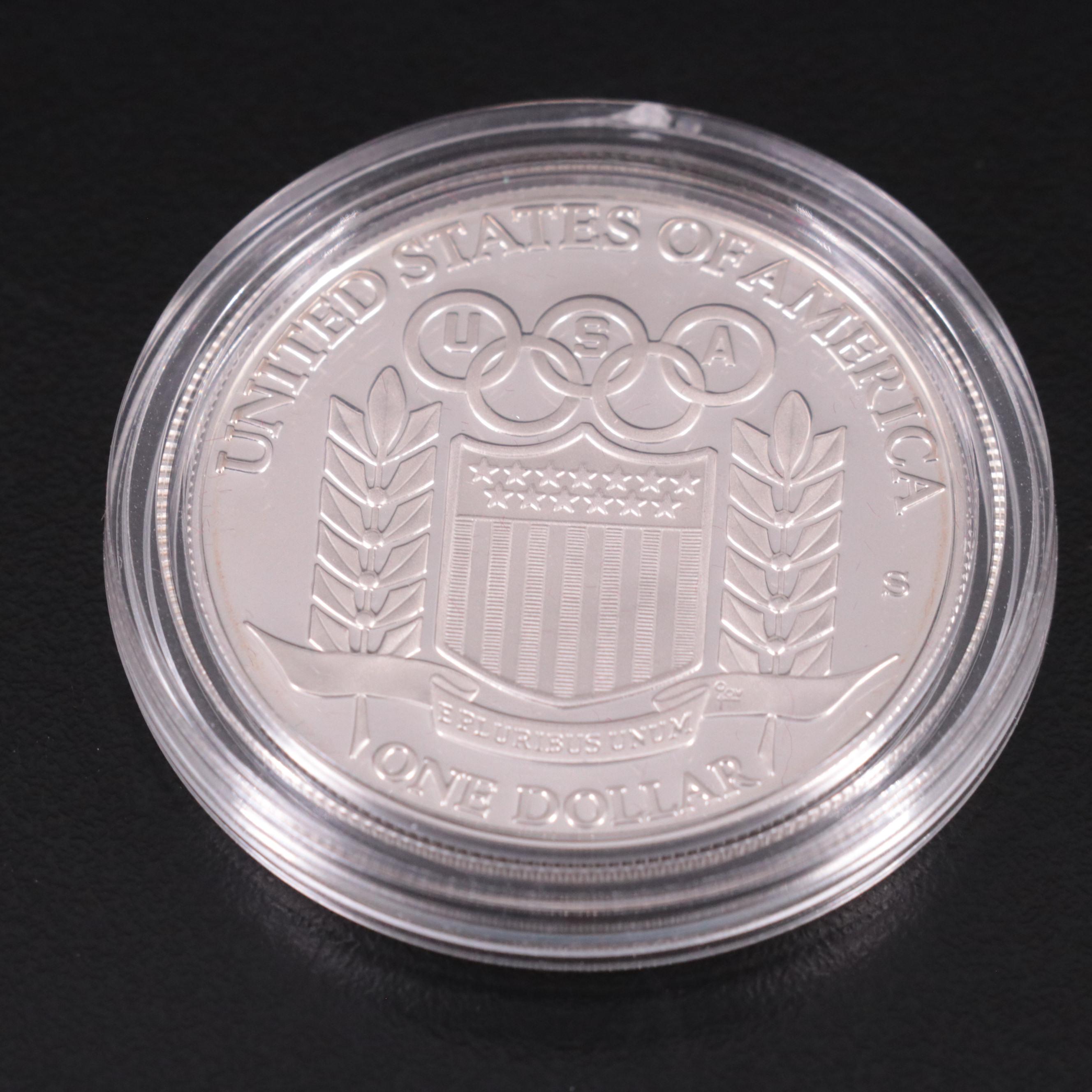 Group of Five Different Proof Modern Commemorative Silver Dollars